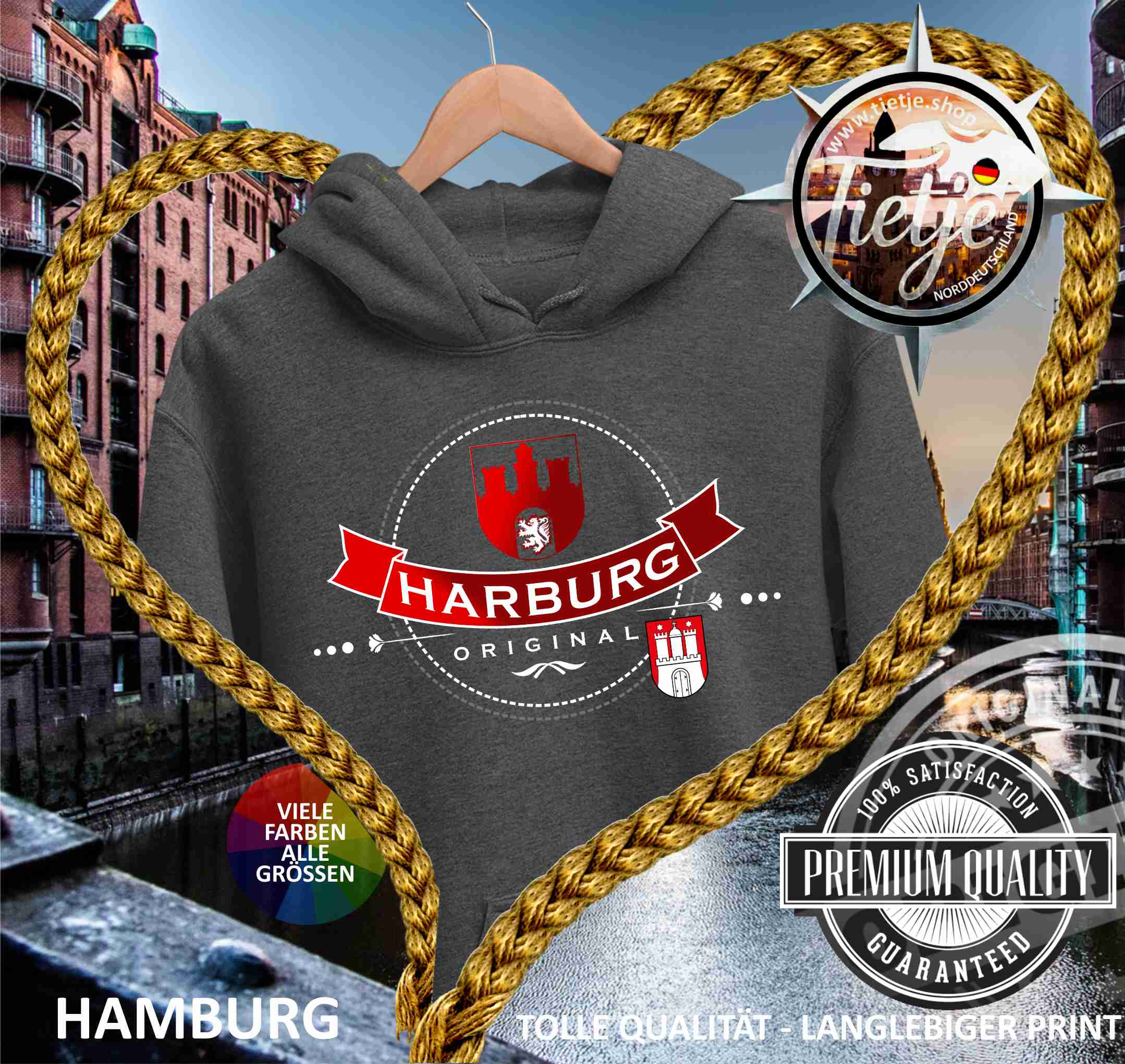 HAMBURG - Städte - HARBURG  - Unisex Kapuzenpullover Hoodie