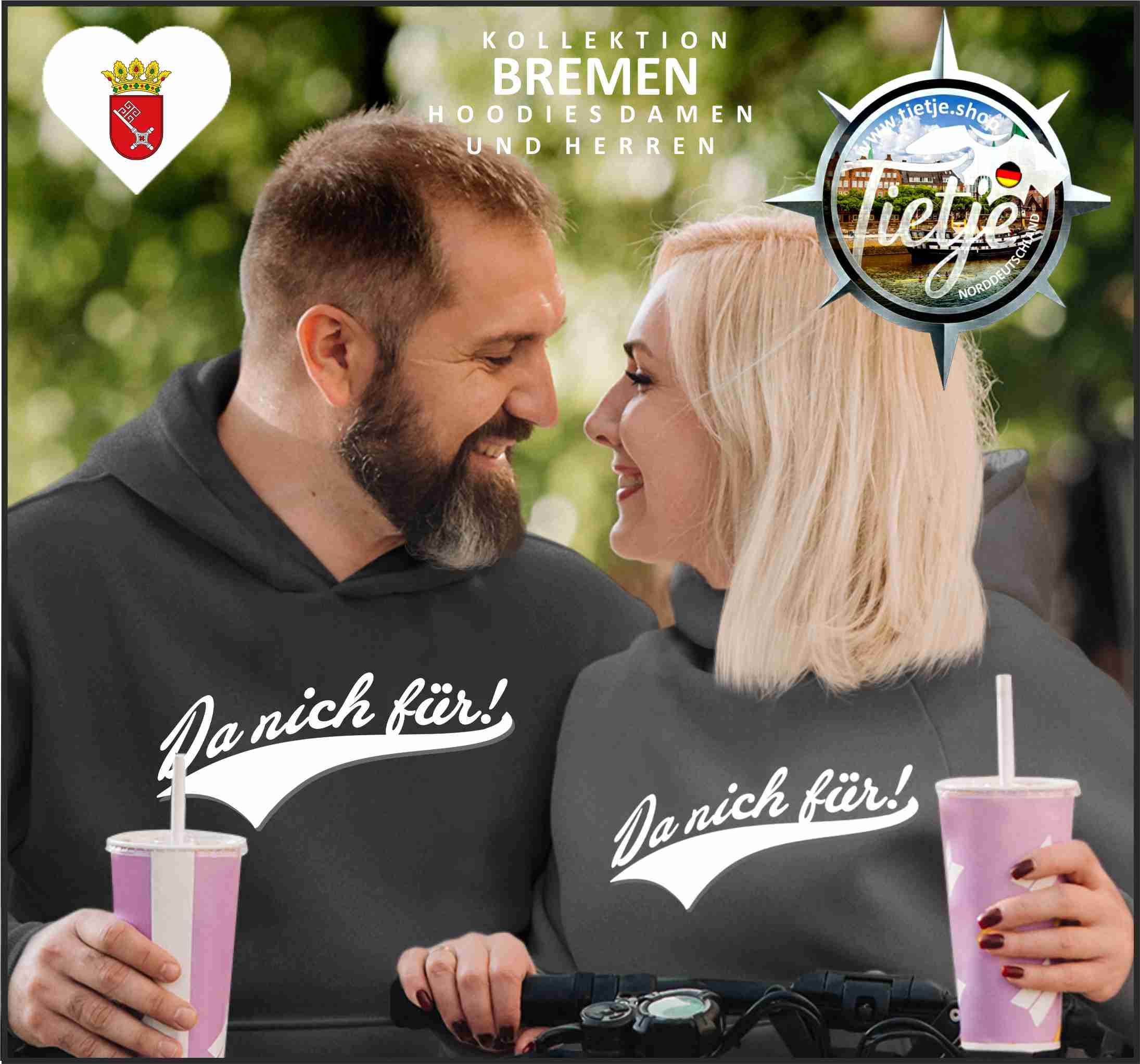 BREMEN - DA NICH FÜR!  - Unisex Kapuzenpullover Hoodie