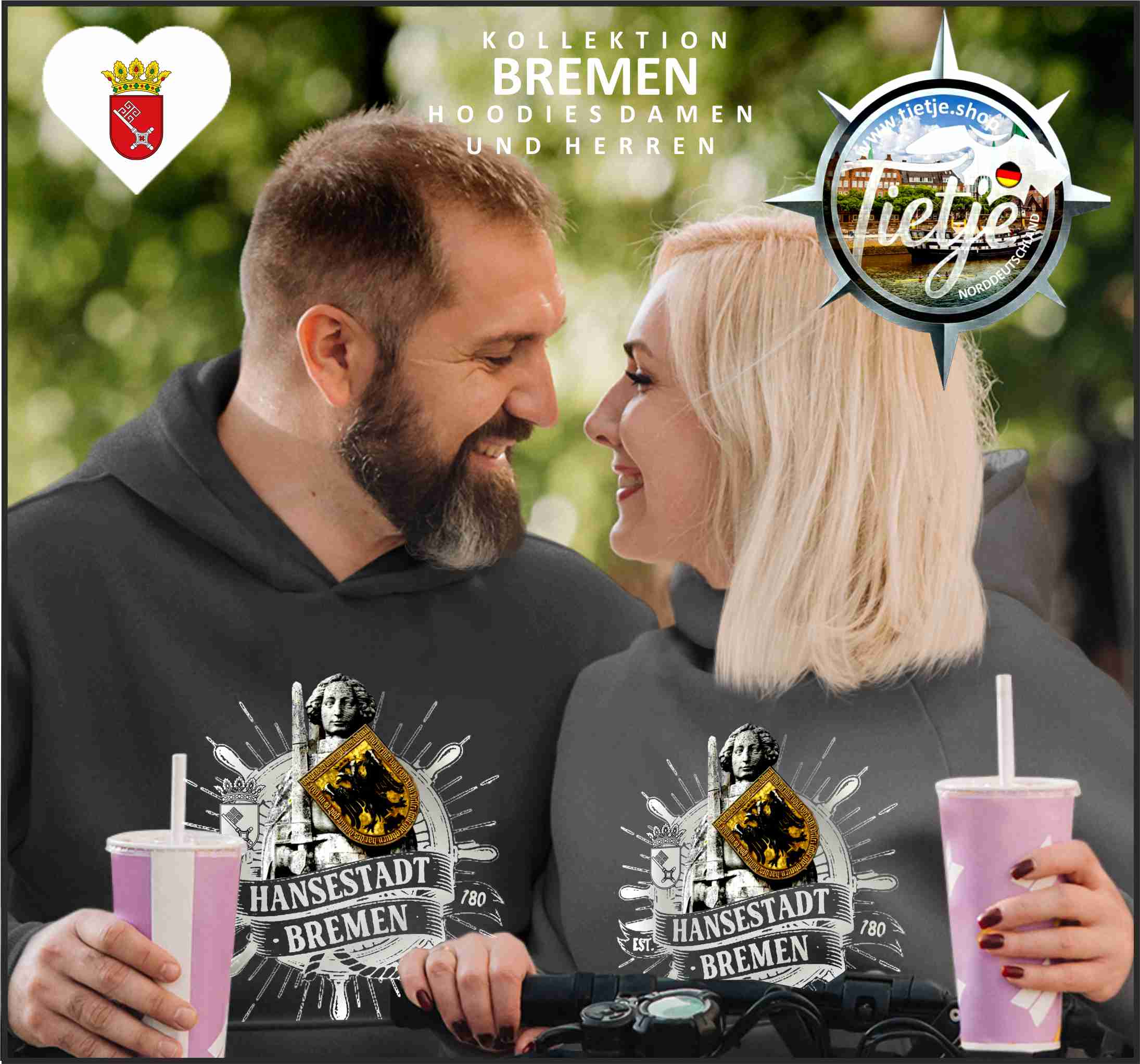 BREMEN - HANSESTADT  - Unisex Kapuzenpullover Hoodie