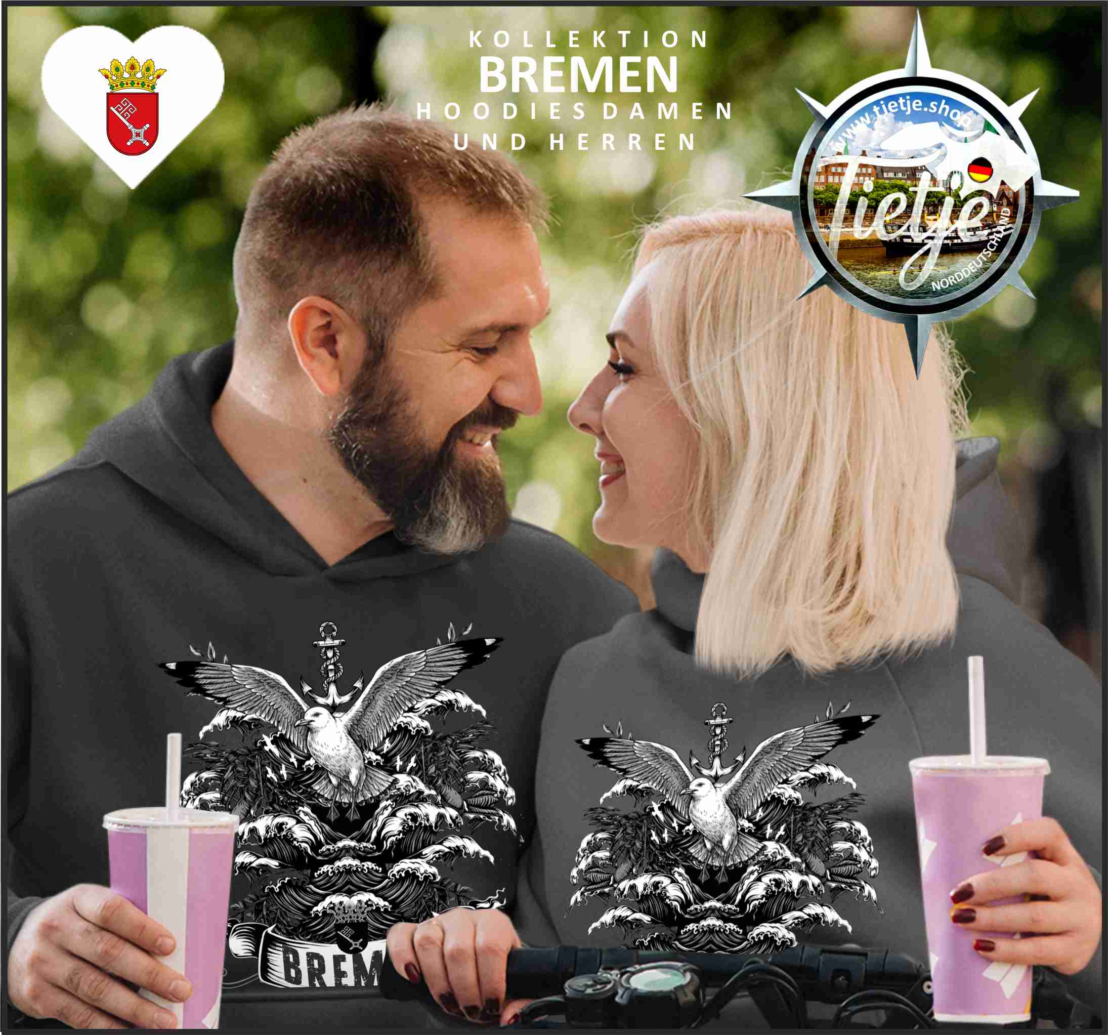 BREMEN - WAVES  - Unisex Kapuzenpullover Hoodie