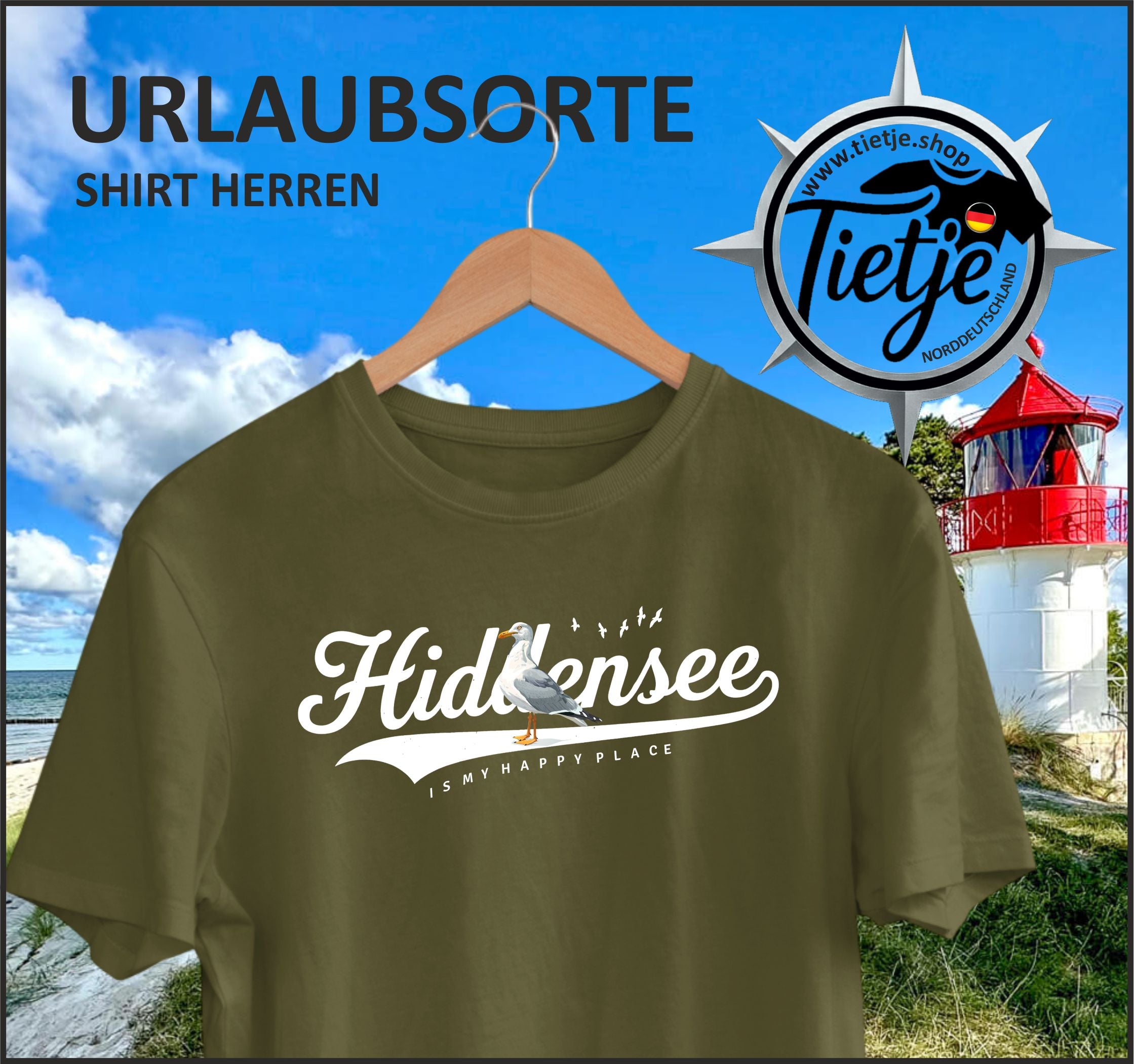 URLAUBSORTE - Hiddensee  - Herren Shirt