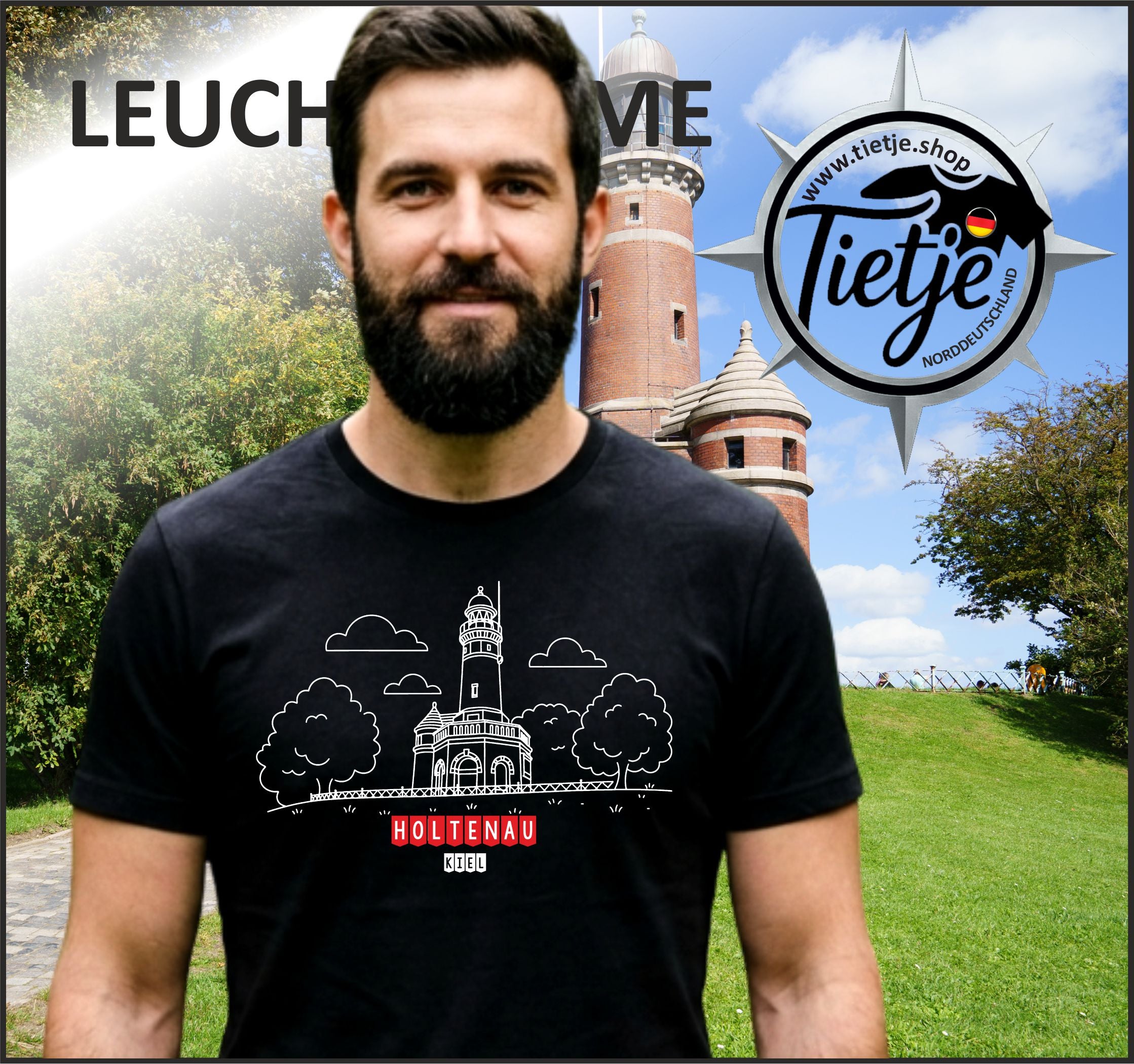 SCHLESWIG-HOLSTEIN - LEUCHTTÜRME - HOLTENAU KIEL  - Herren Shirt
