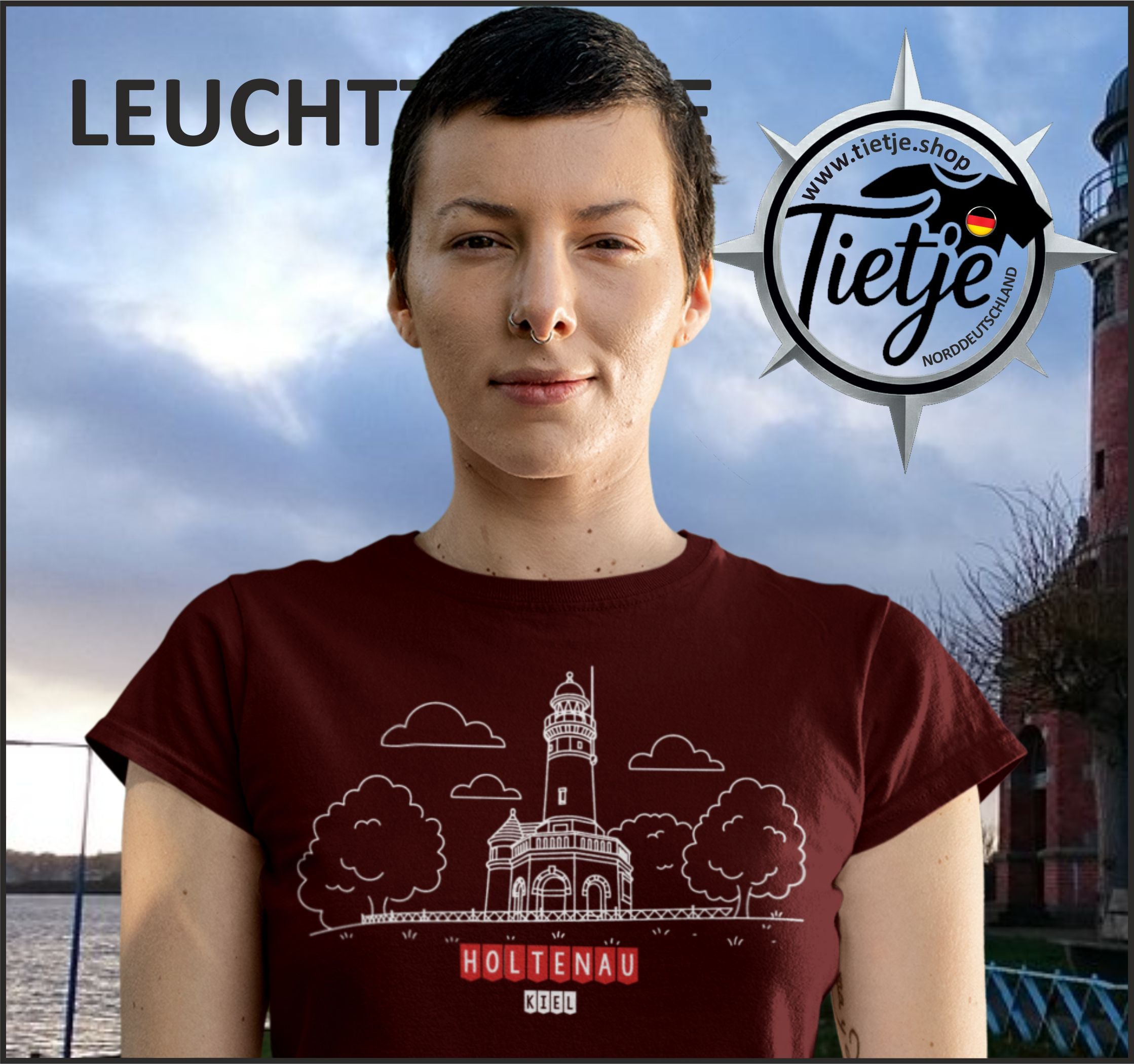 SCHLESWIG-HOLSTEIN - LEUCHTTÜRME - HOLTENAU KIEL  - Damen Premiumshirt