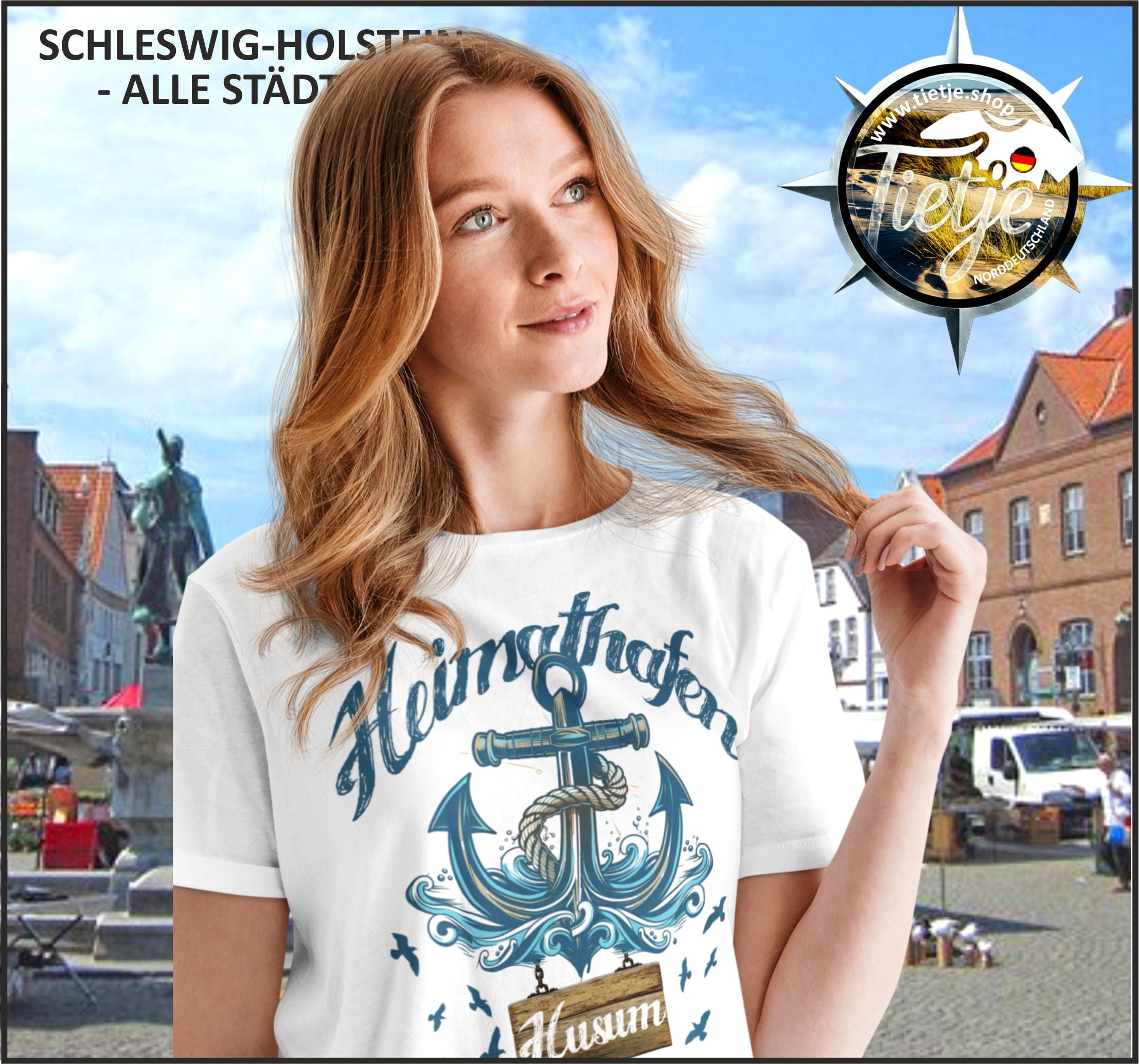 SCHLESWIG-HOLSTEIN - HEIMATHAFEN - Husum  - Damen Premiumshirt
