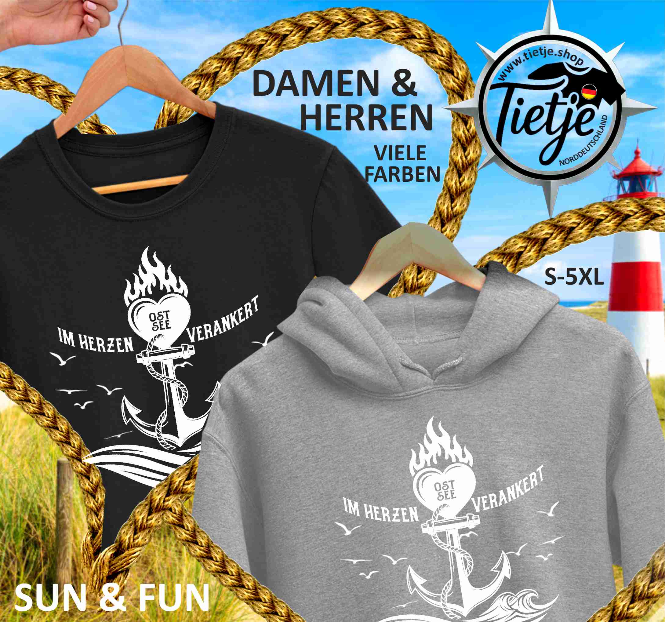 FUN & SUN - OSTSEE - im Herzen verankert  - Damen Premiumshirt