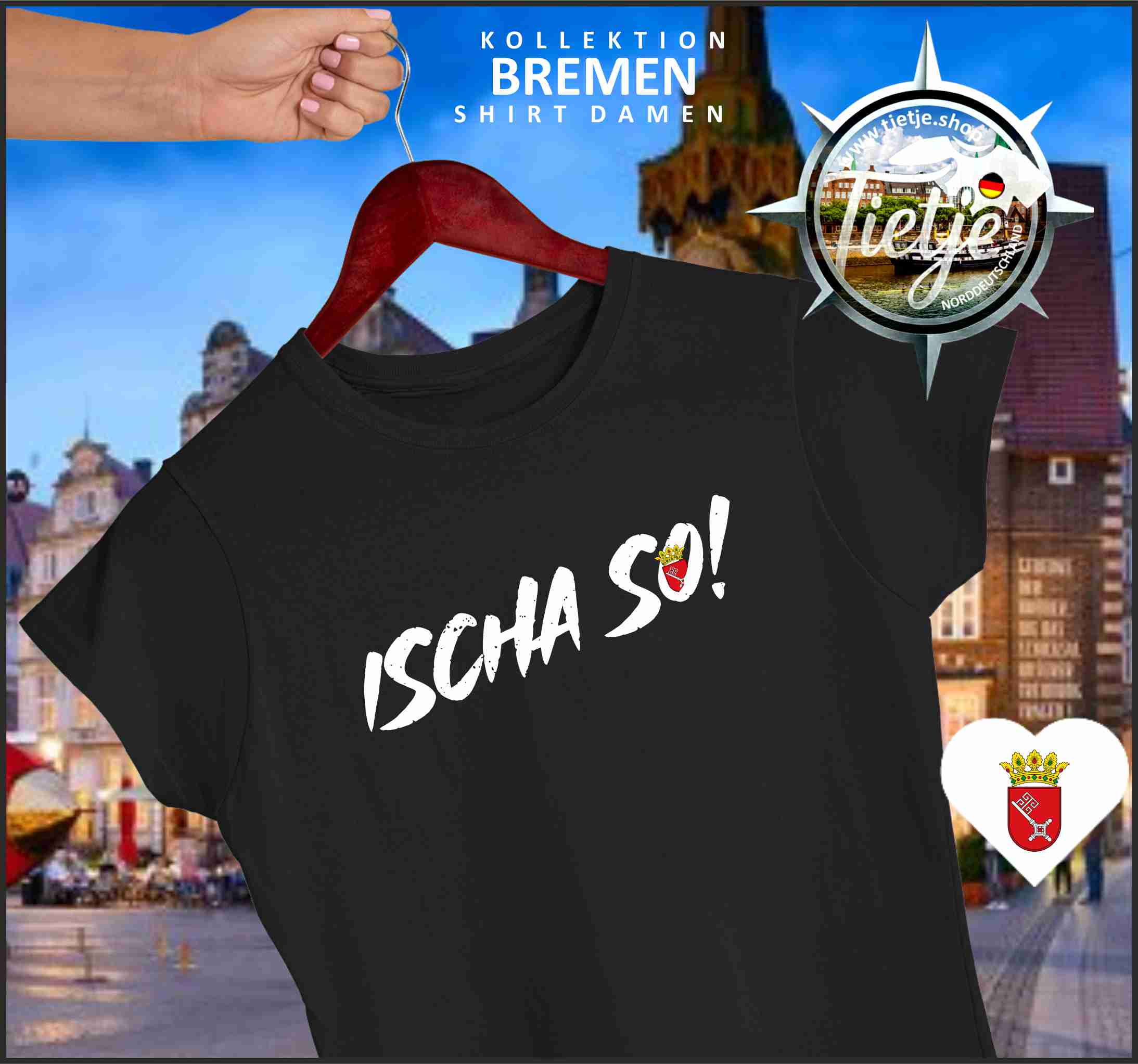 BREMEN - MundART - ISCHA SO!  - Damen Premiumshirt