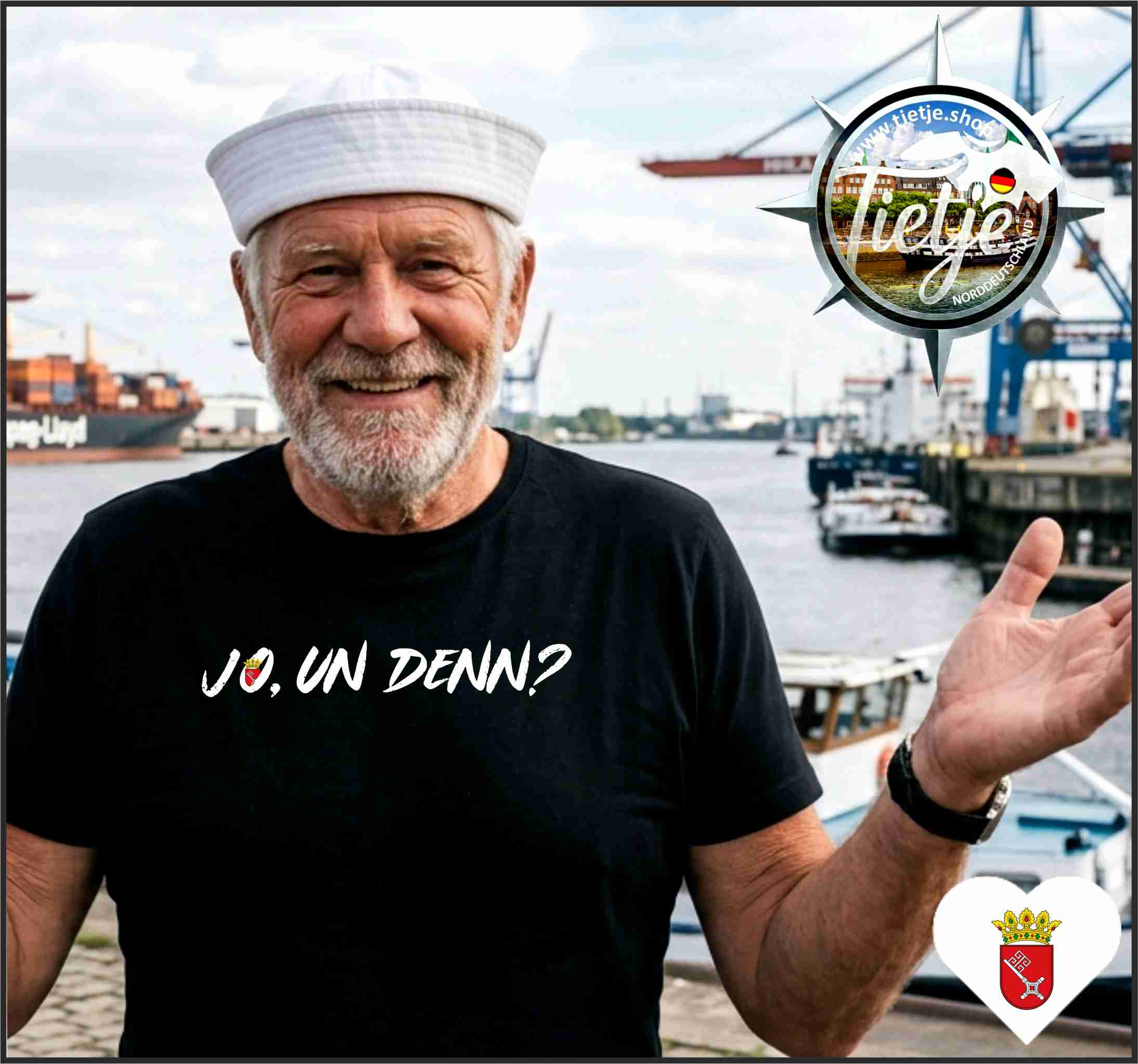 BREMEN - MundART - JO, UN DENN?  - Herren Shirt