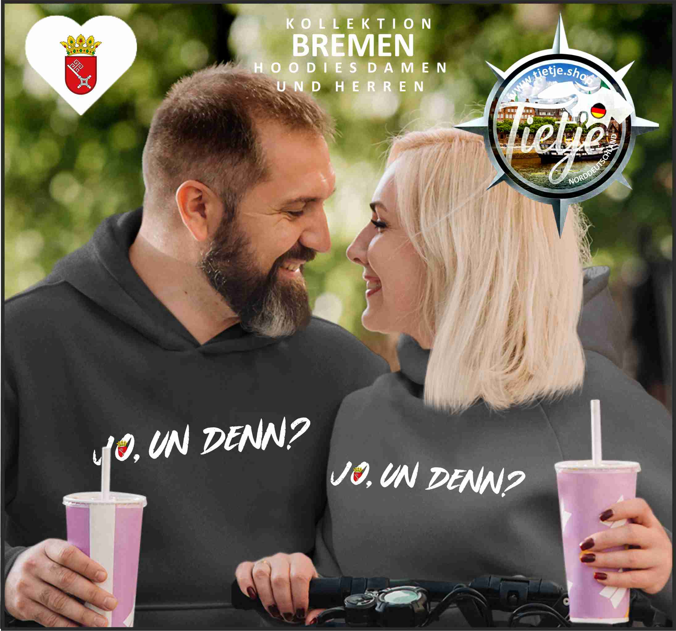 BREMEN - MundART - JO, UN DENN?  - Unisex Kapuzenpullover Hoodie