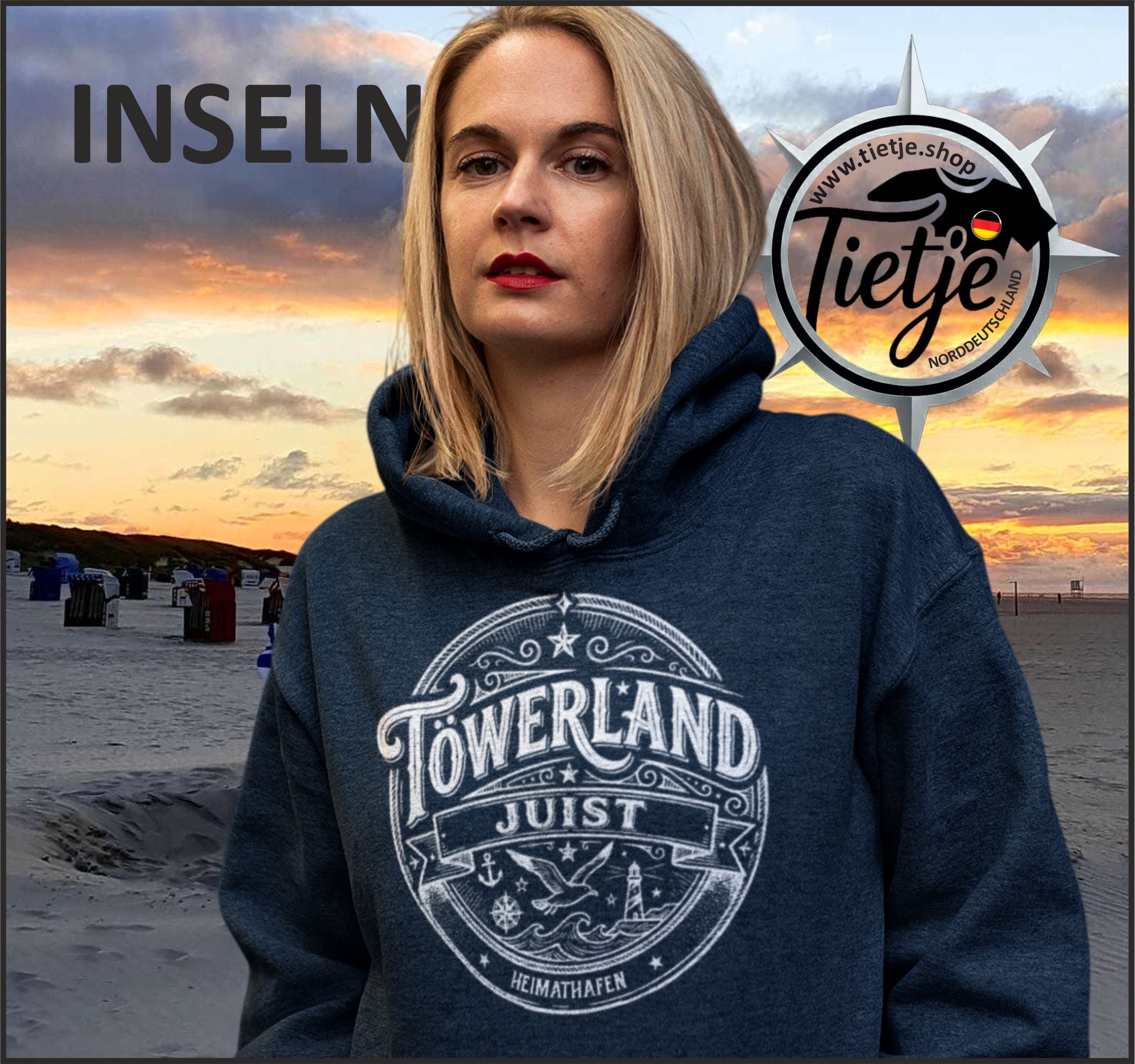 INSELN - JUIST - TÖWERLAND  - Unisex Kapuzenpullover Hoodie