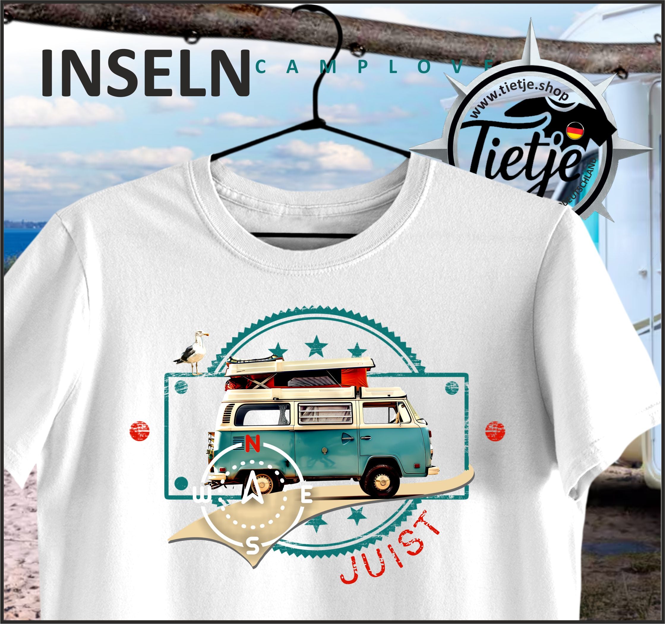INSELN - JUIST - CAMPLOVE - Damen Premiumshirt