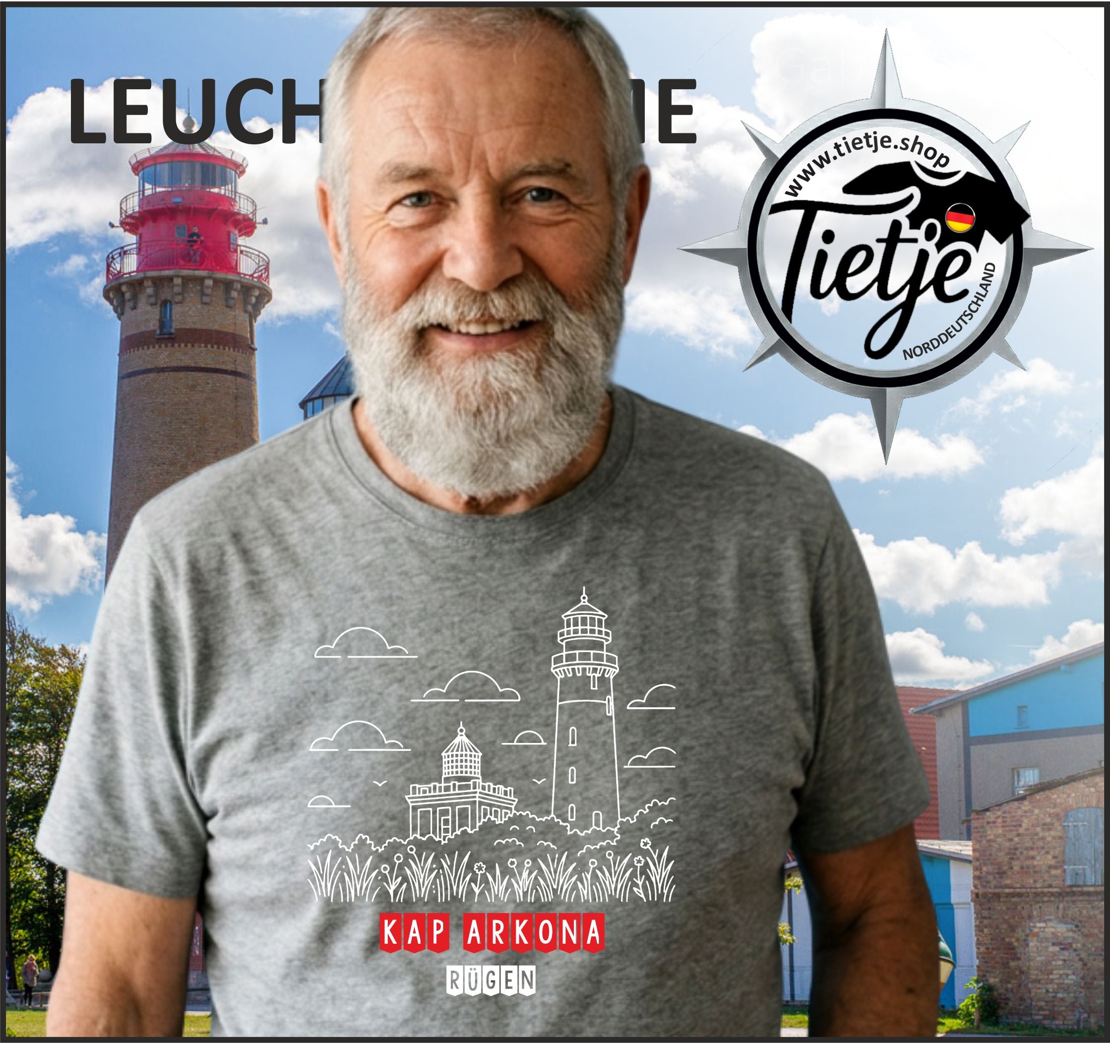 MECKLENBURG-VORPOMMERN - LEUCHTTÜRME - KAP ARKONA Rügen  - Herren Shirt