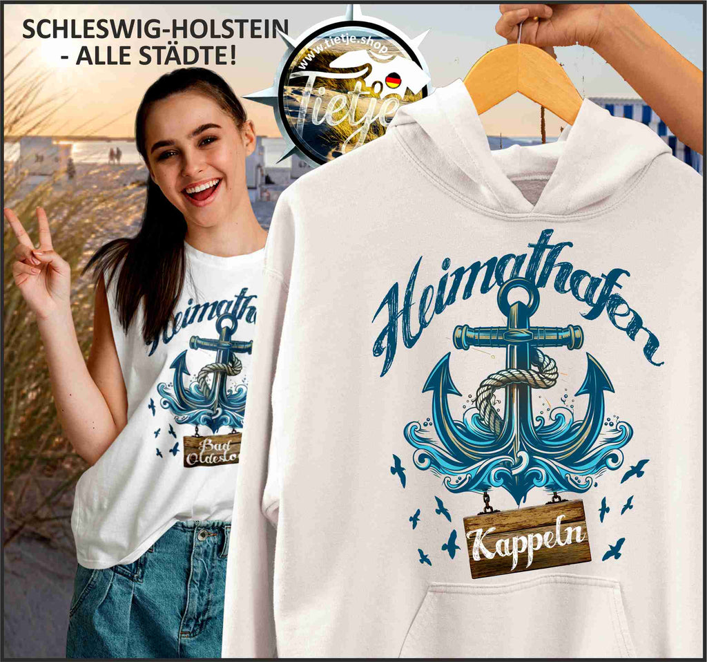 SCHLESWIG-HOLSTEIN - HEIMATHAFEN - Kappeln  - Unisex Kapuzenpullover Hoodie