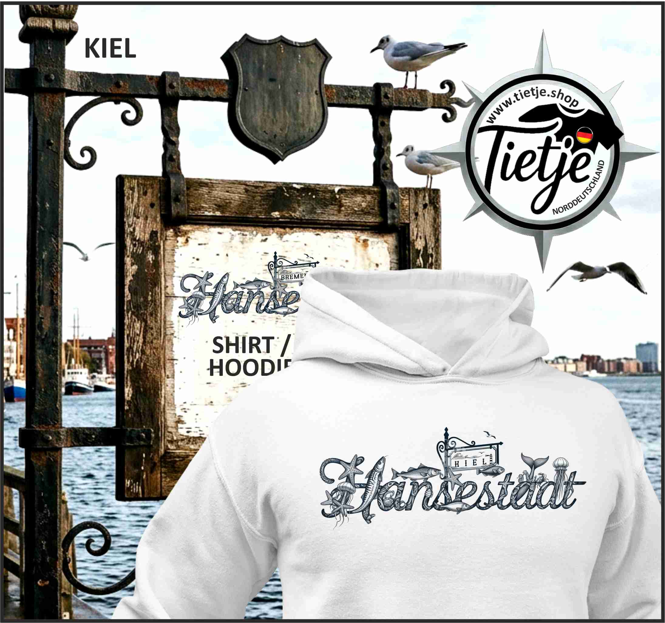 SCHLESWIG-HOLSTEIN - HANSESTADT KIEL  - Unisex Kapuzenpullover Hoodie