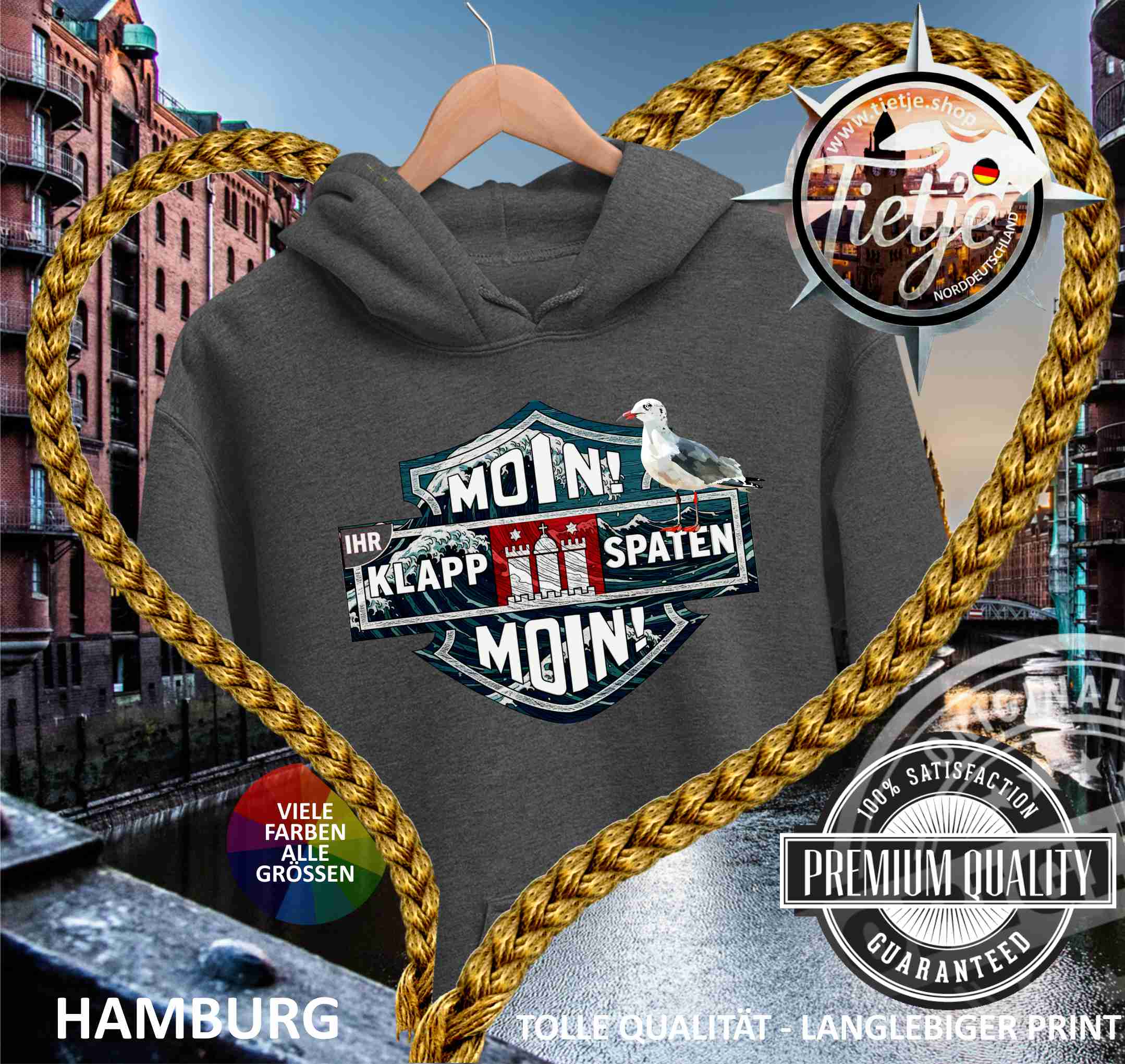 HAMBURG - MOIN IHR KLAPPSPATEN  - Unisex Kapuzenpullover Hoodie