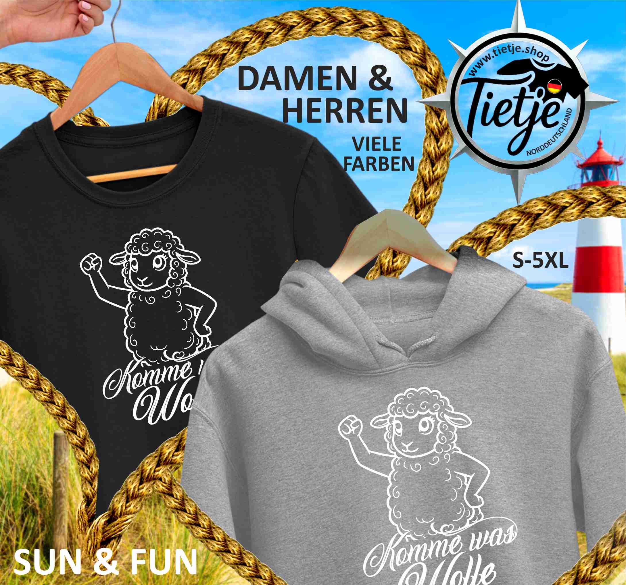 FUN & SUN - KOMME was WOLLE  - Unisex Kapuzenpullover Hoodie