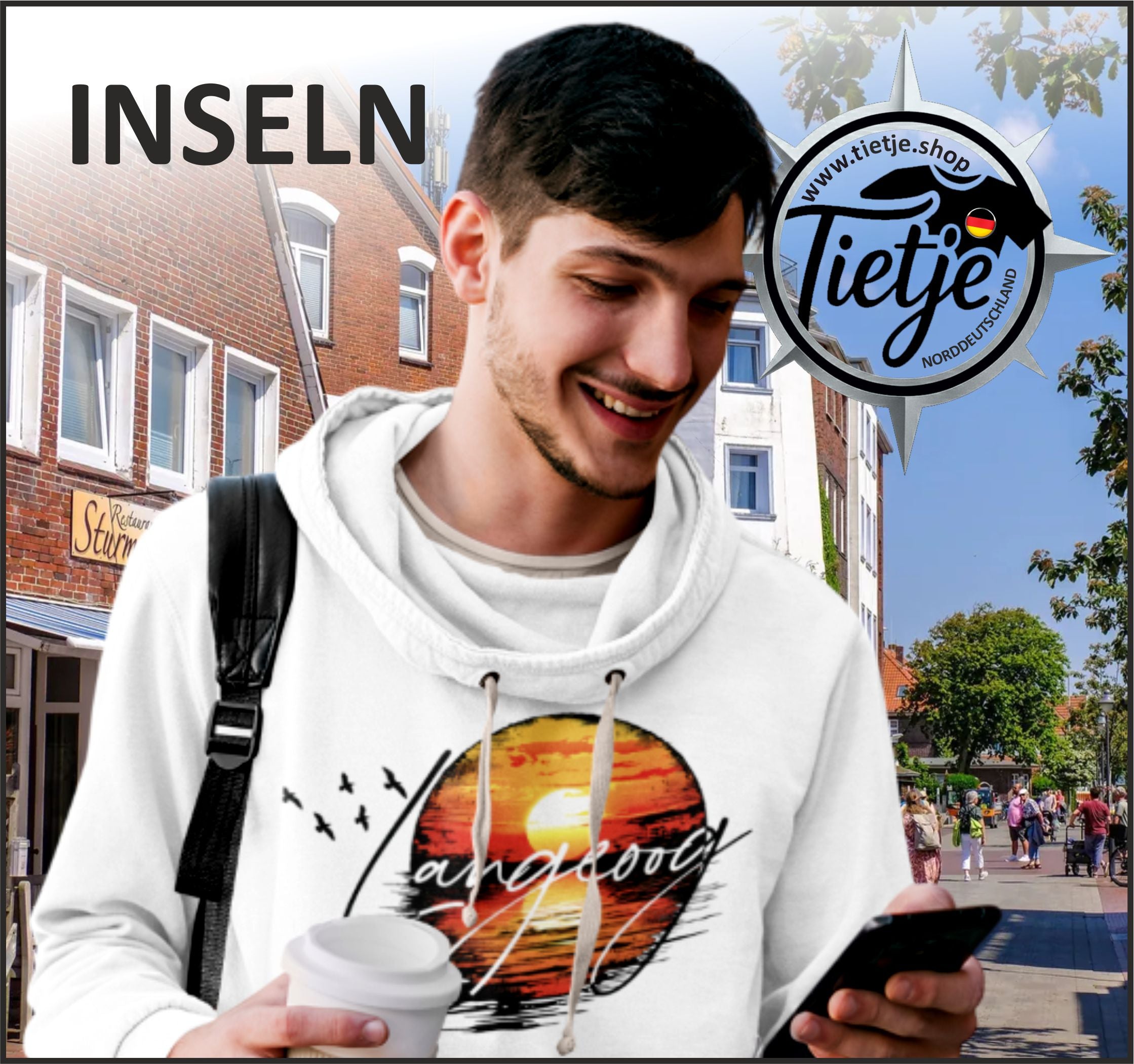 INSELN - LANGEOOG  - Unisex Kapuzenpullover Hoodie