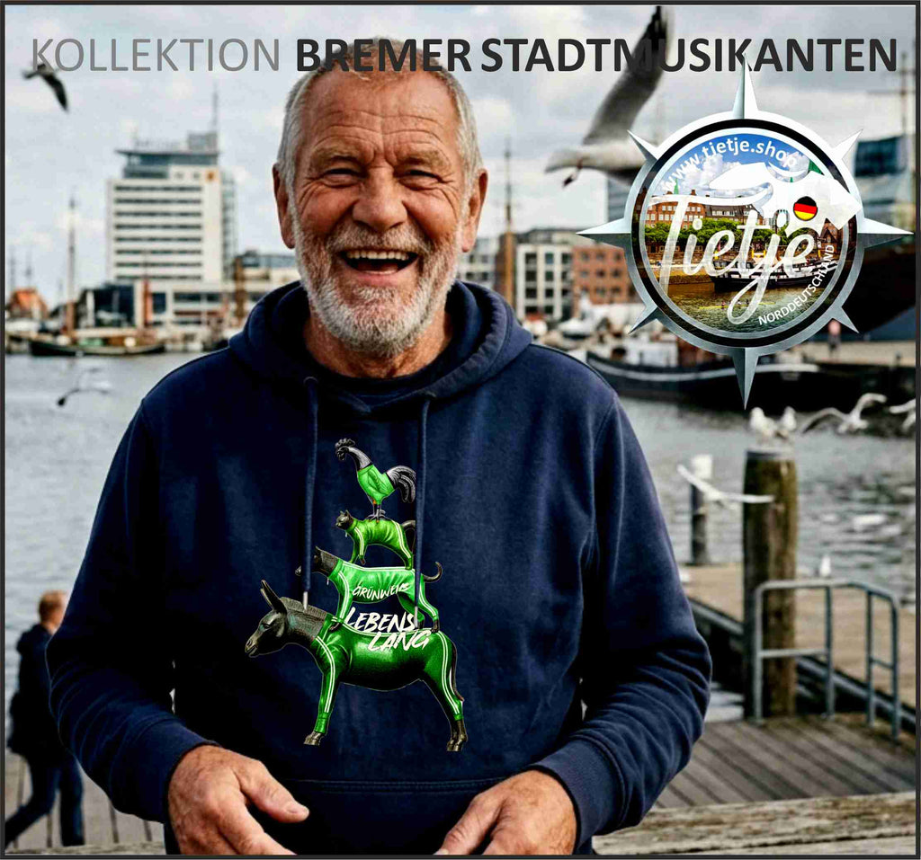 BREMEN - Stadtmusikanten - GRÜNWEISS - EIN LEBEN LANG  - Unisex Kapuzenpullover Hoodie
