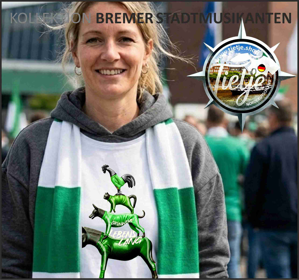 BREMEN - Stadtmusikanten - GRÜNWEISS - EIN LEBEN LANG  - Damen Premiumshirt