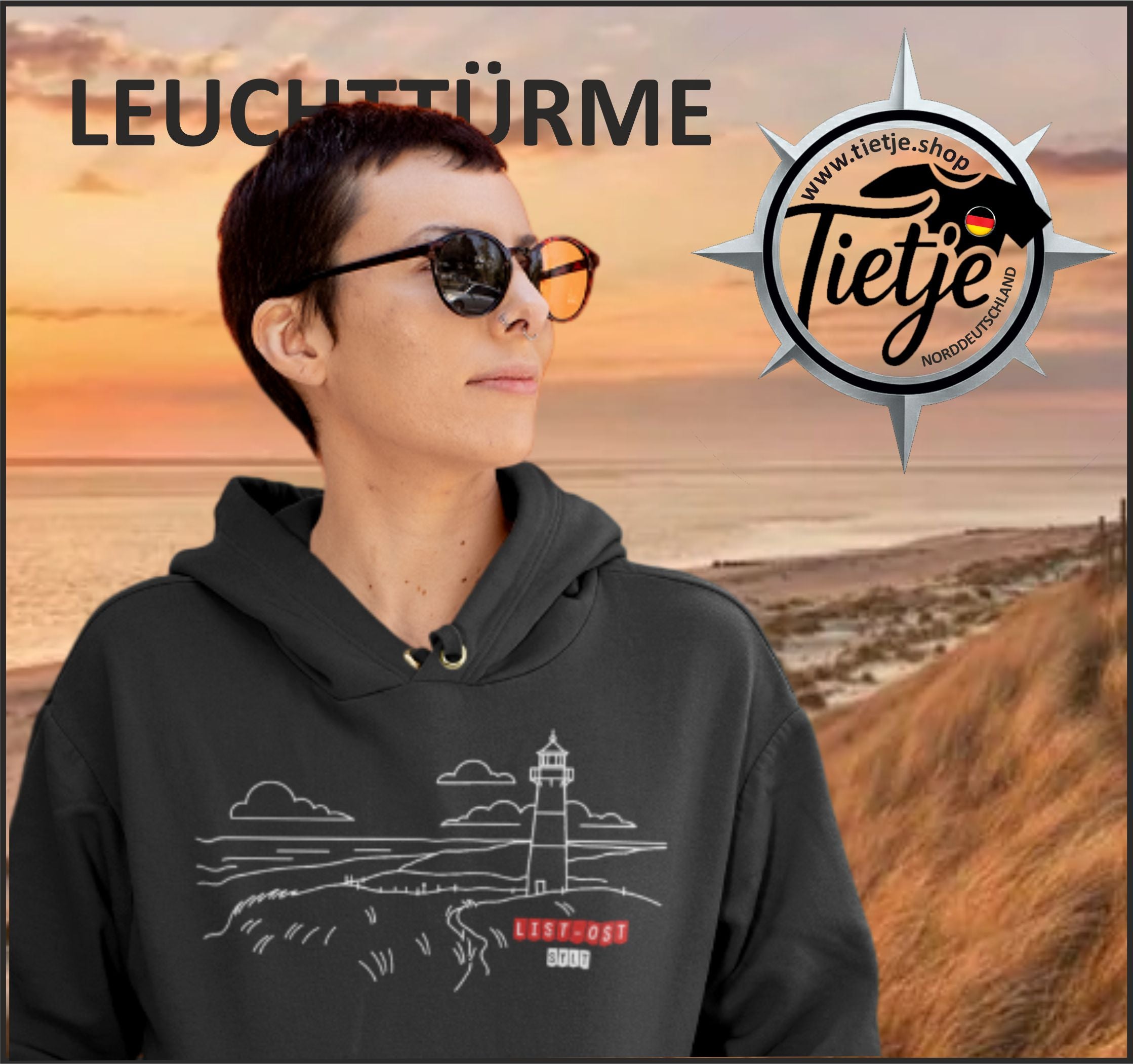 SCHLESWIG-HOLSTEIN - LEUCHTTÜRME - LIST-OST Sylt  - Unisex Kapuzenpullover Hoodie