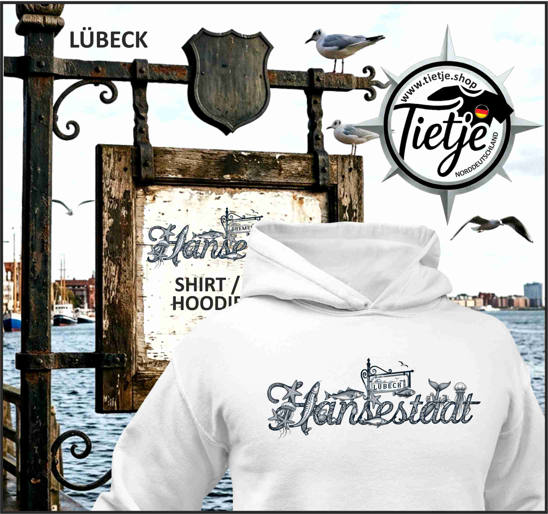 SCHLESWIG-HOLSTEIN - HANSESTADT LÜBECK  - Unisex Kapuzenpullover Hoodie
