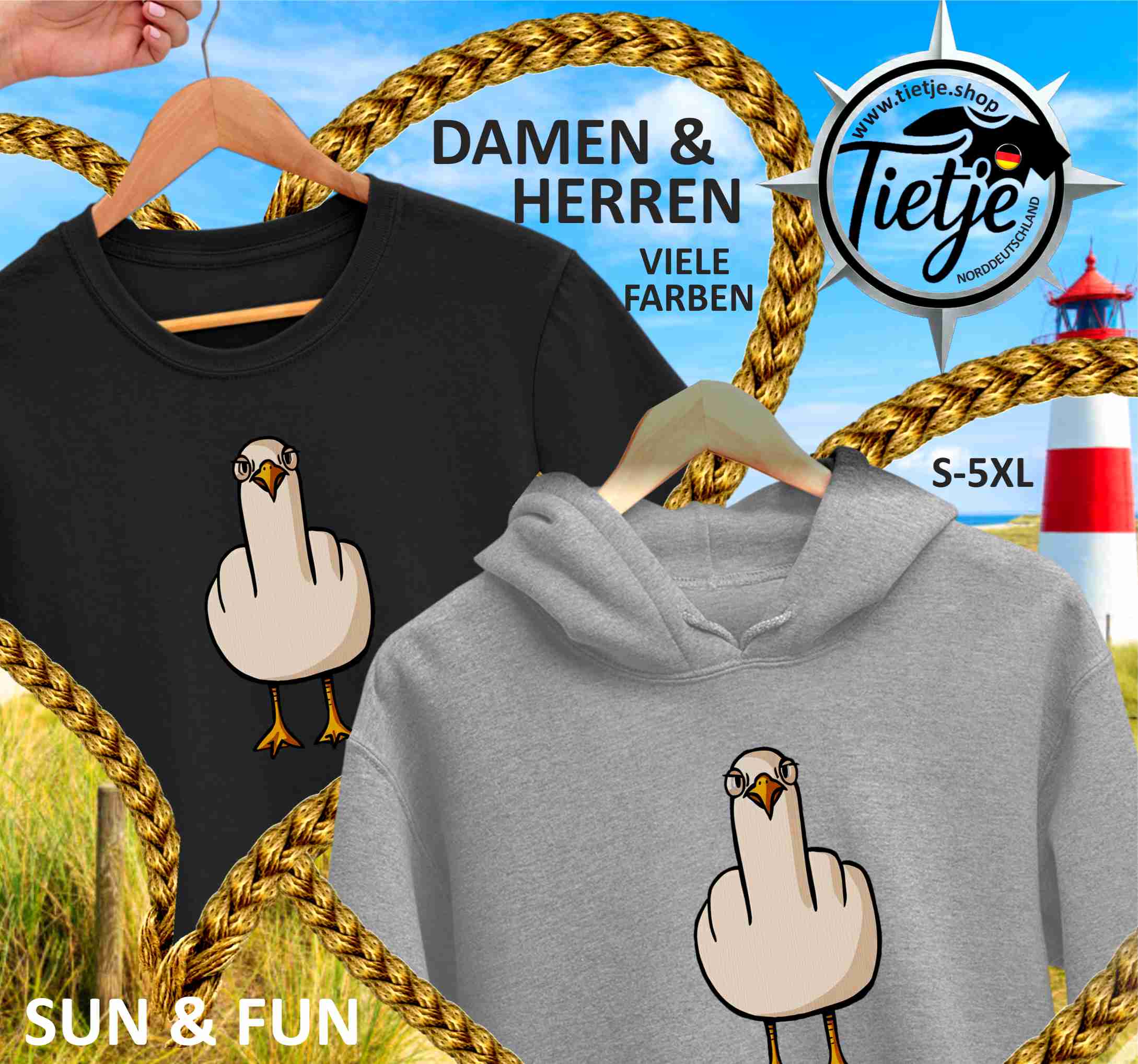 FUN & SUN - MÖWE F*CK U  - Herren Shirt