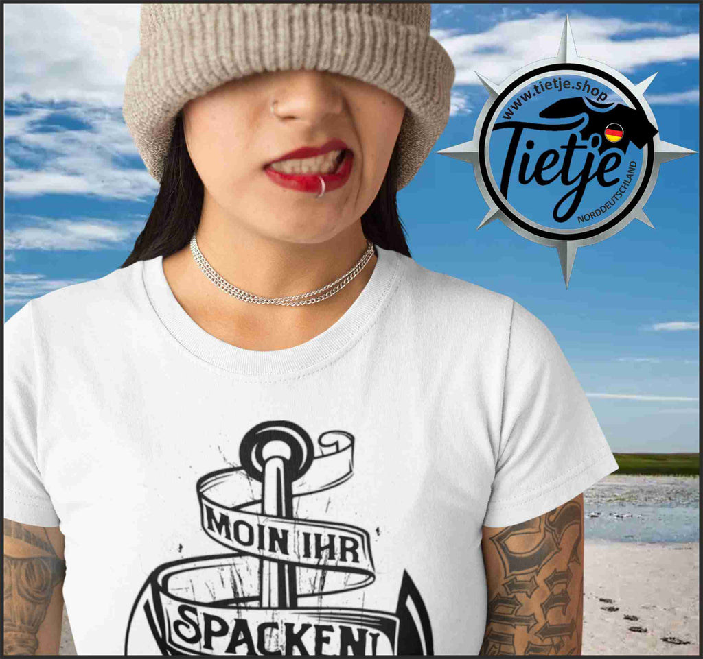 FUN & SUN - MOIN ihr SPACKEN! - schwatt  - Damen Premiumshirt