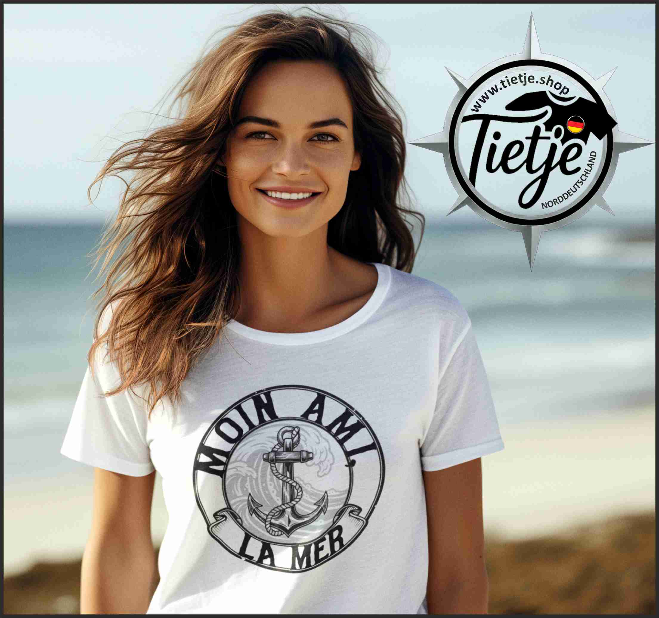 FUN & SUN - MOiN AMI LA MER   - Damen Premiumshirt