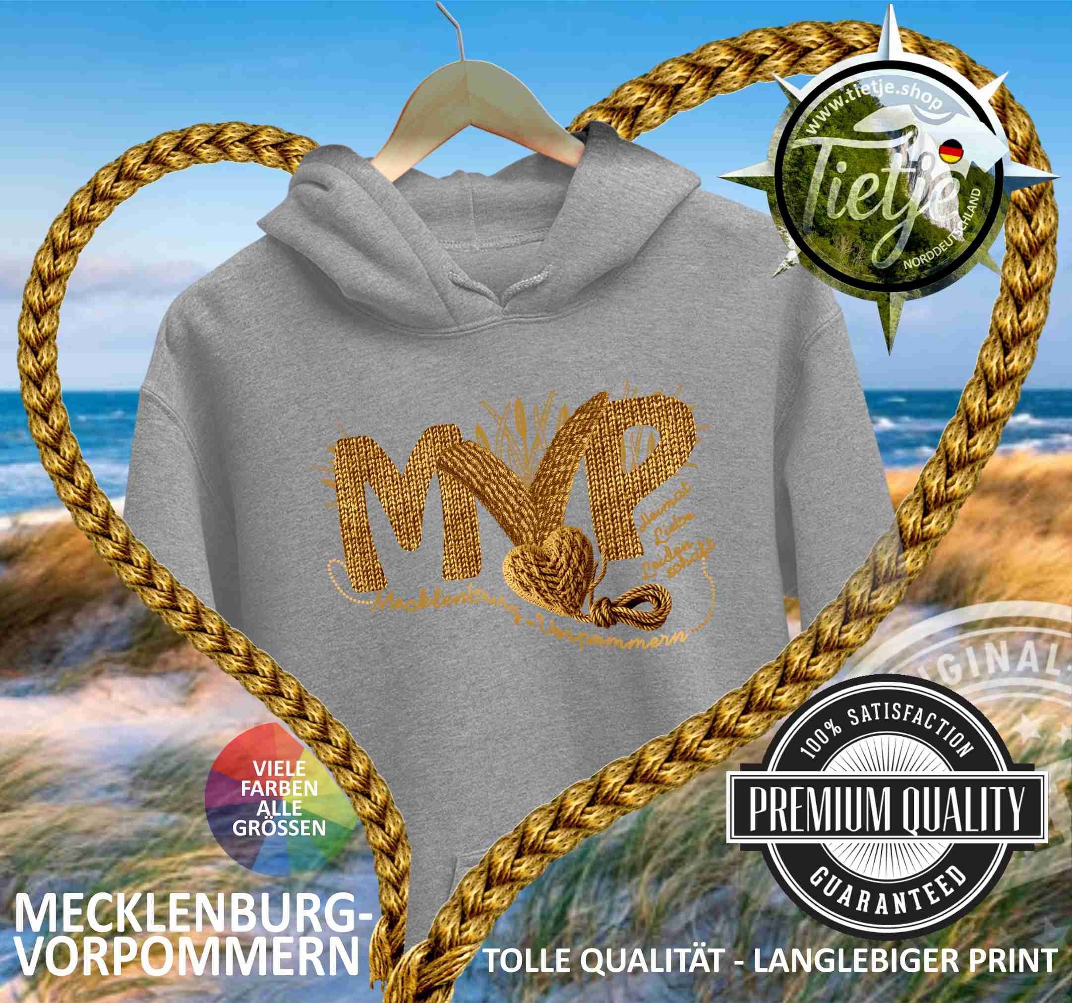 MECKLENBURG-VORPOMMERN - MVP - Heimat - Liebe -Leidenschaft  - Unisex Kapuzenpullover Hoodie