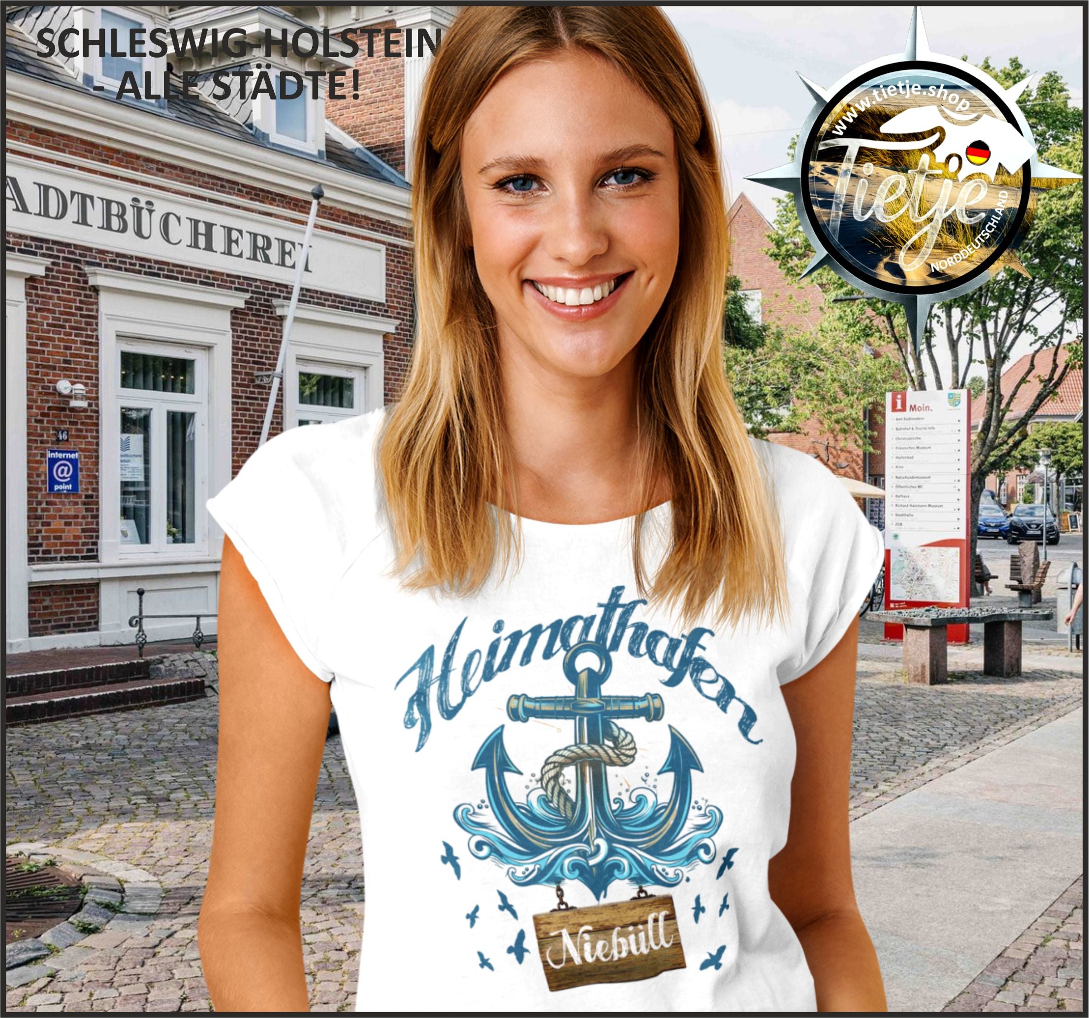 SCHLESWIG-HOLSTEIN - HEIMATHAFEN - Niebüll  - Damen Premiumshirt