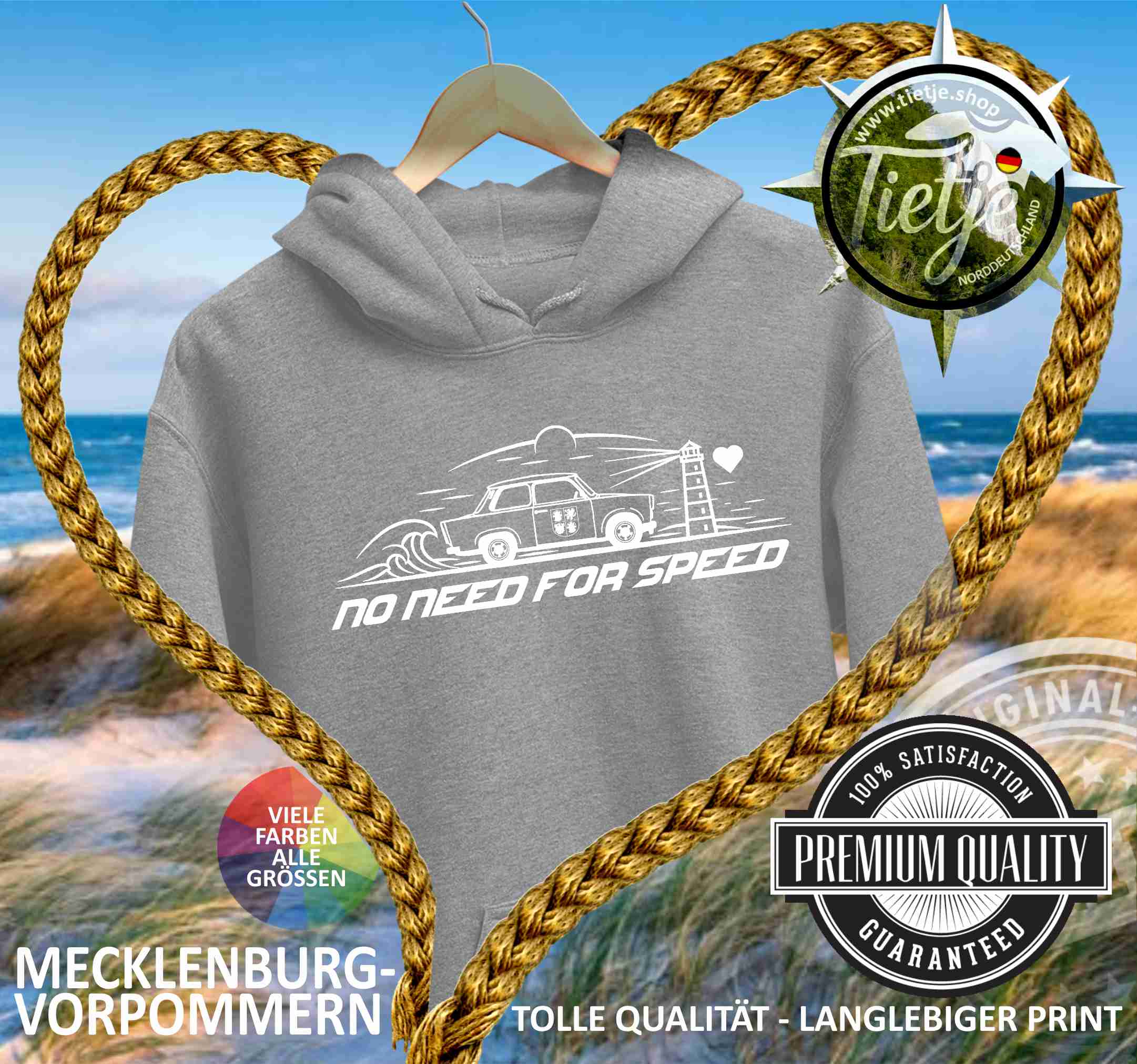 MECKLENBURG-VORPOMMERN - NO NEED FOR SPEED  - Unisex Kapuzenpullover Hoodie