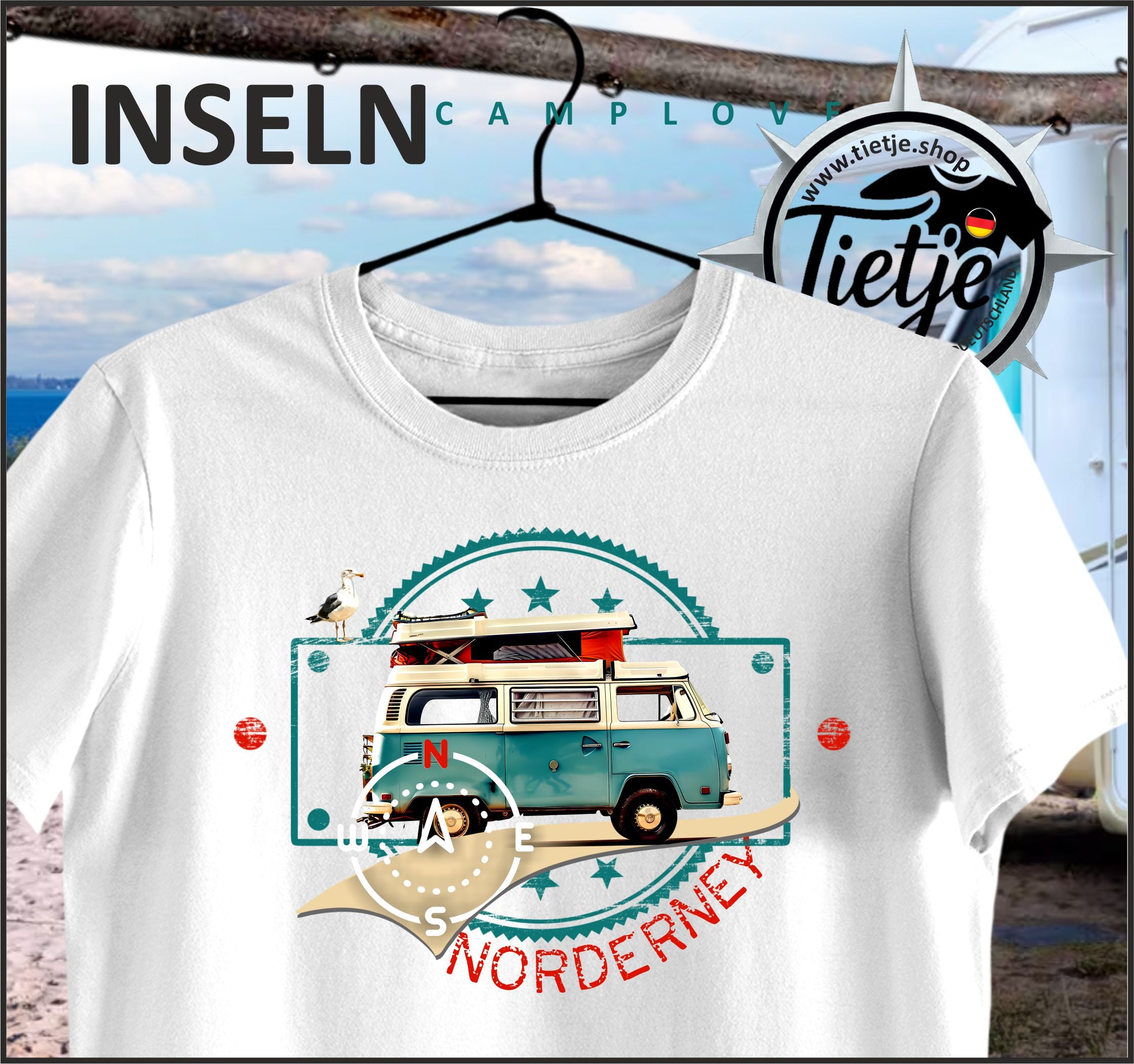 INSELN - NORDERNEY - CAMPLOVE - Damen Premiumshirt