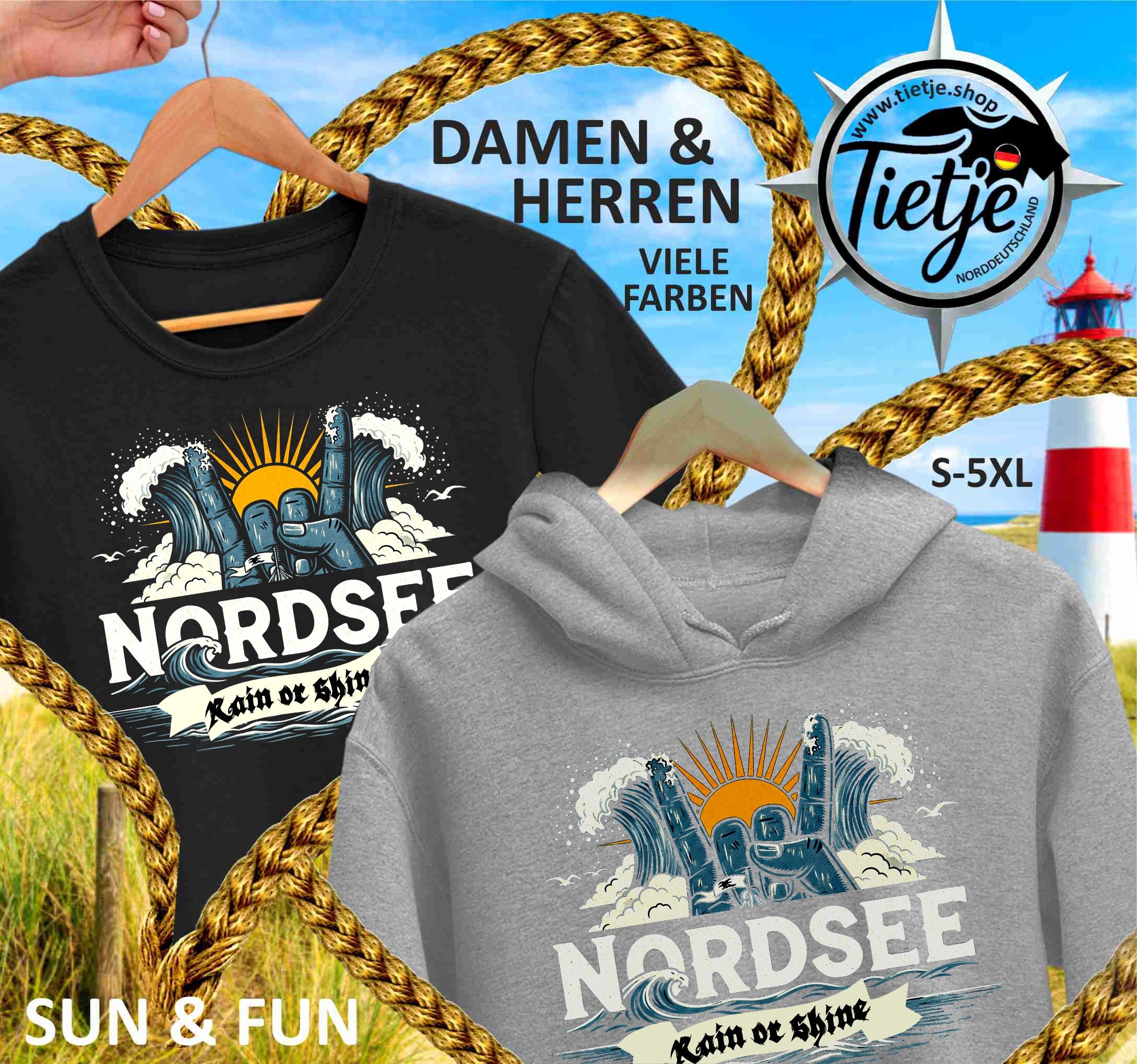 FUN & SUN - NORDSEE - RAIN or SHINE  - Damen Premiumshirt