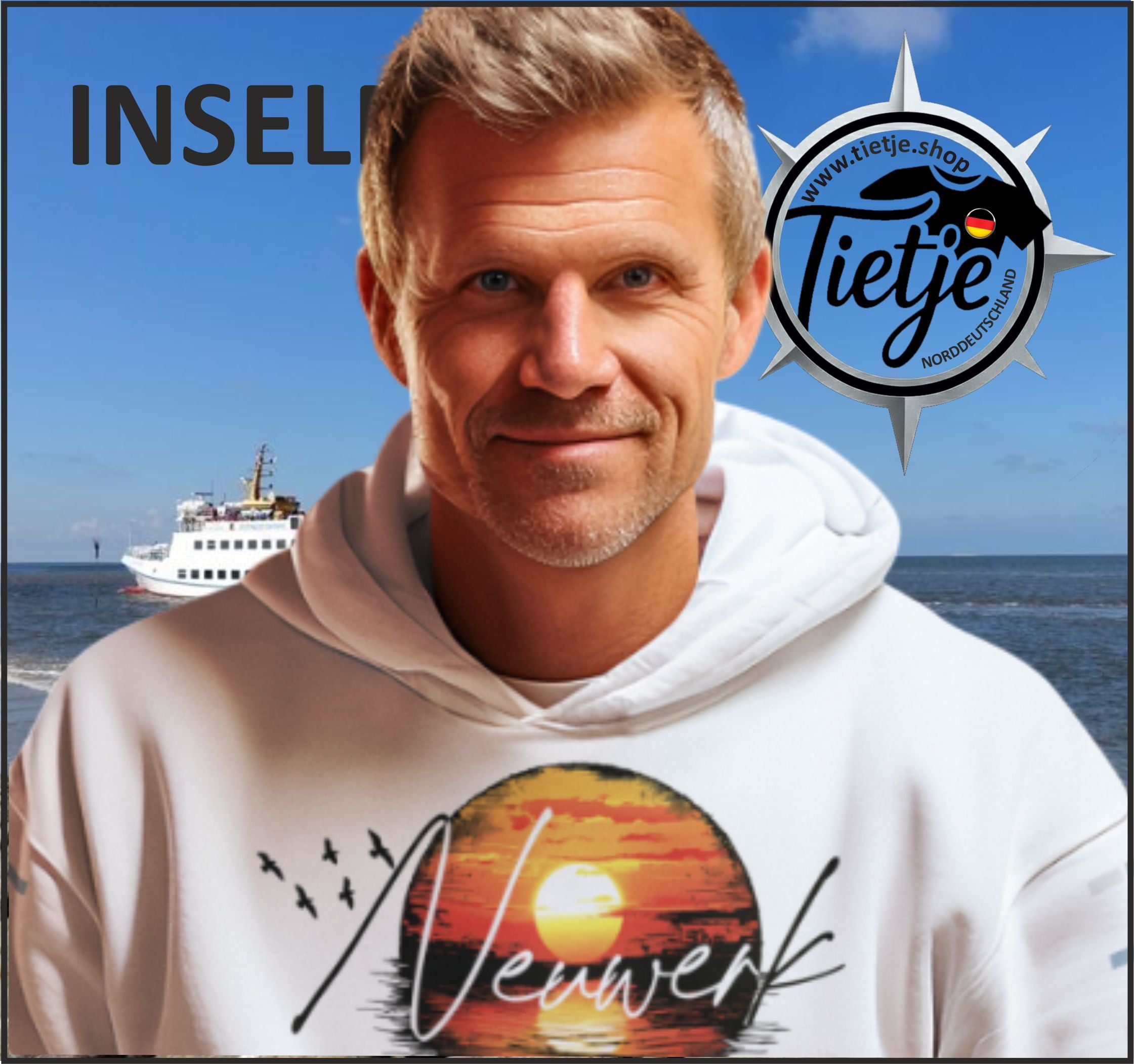 INSELN - NEUWERK  - Unisex Kapuzenpullover Hoodie