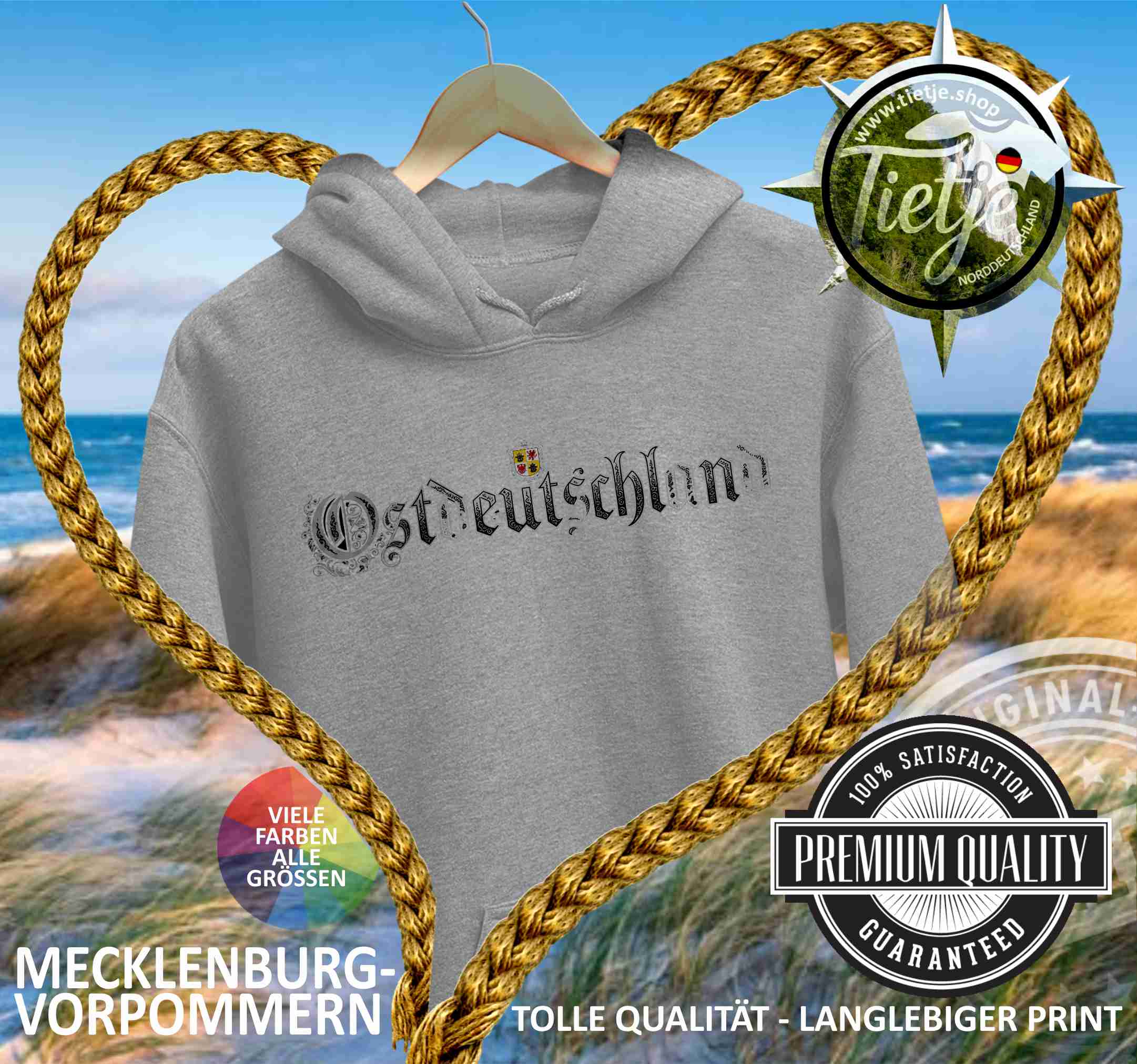 MECKLENBURG-VORPOMMERN - OSTDEUTSCHLAND  - Unisex Kapuzenpullover Hoodie