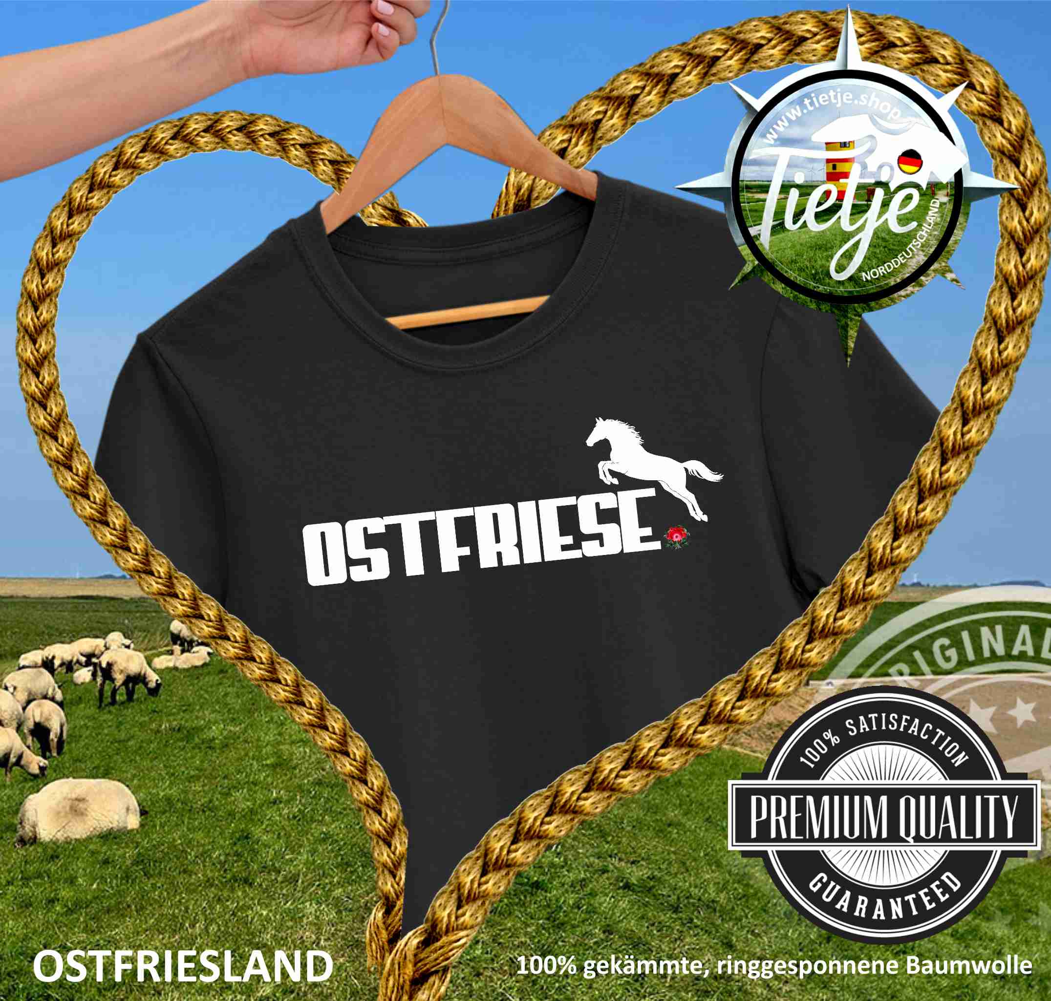 OSTFRIESLAND -  OSTFRIESE - Pferd  - Herren Shirt