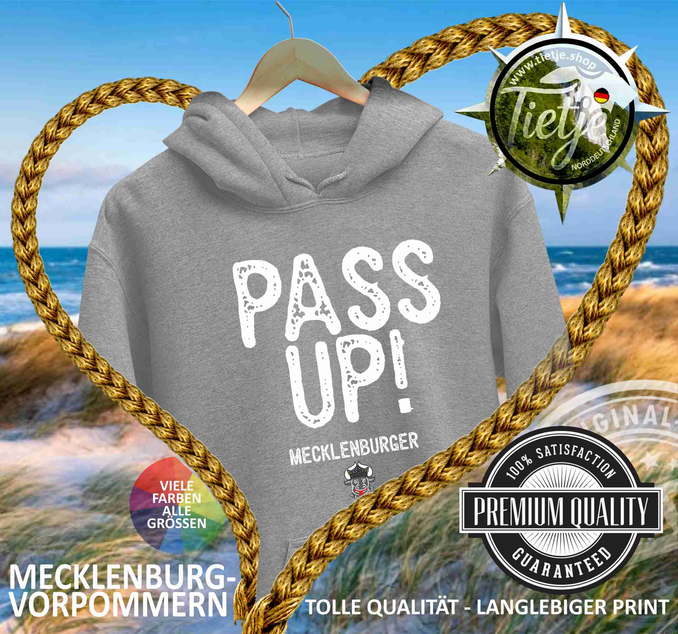 MECKLENBURG-VORPOMMERN - PASS UP! Mecklenburger  - Unisex Kapuzenpullover Hoodie