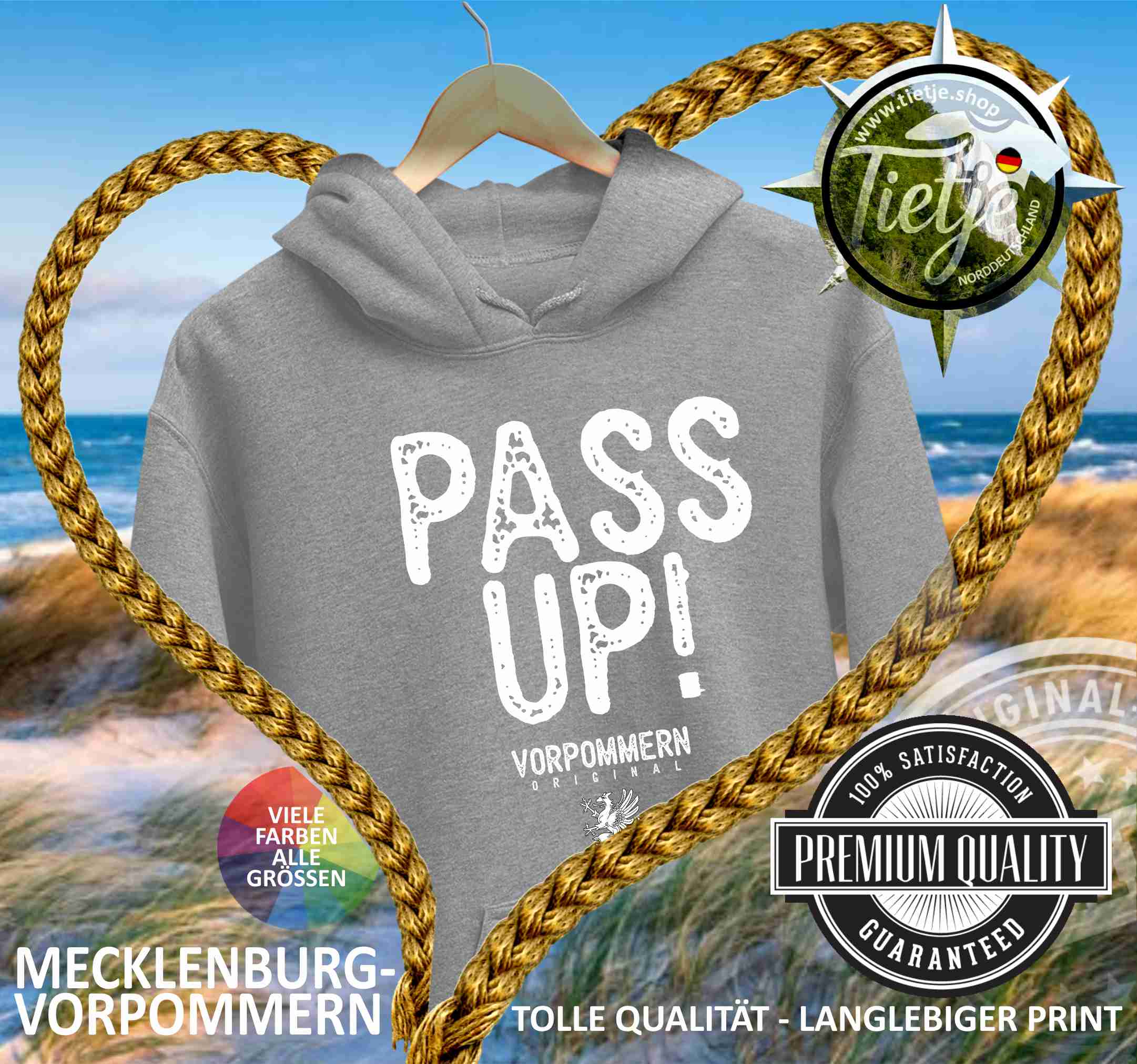 MECKLENBURG-VORPOMMERN - PASS UP! Vorpommern Original  - Unisex Kapuzenpullover Hoodie