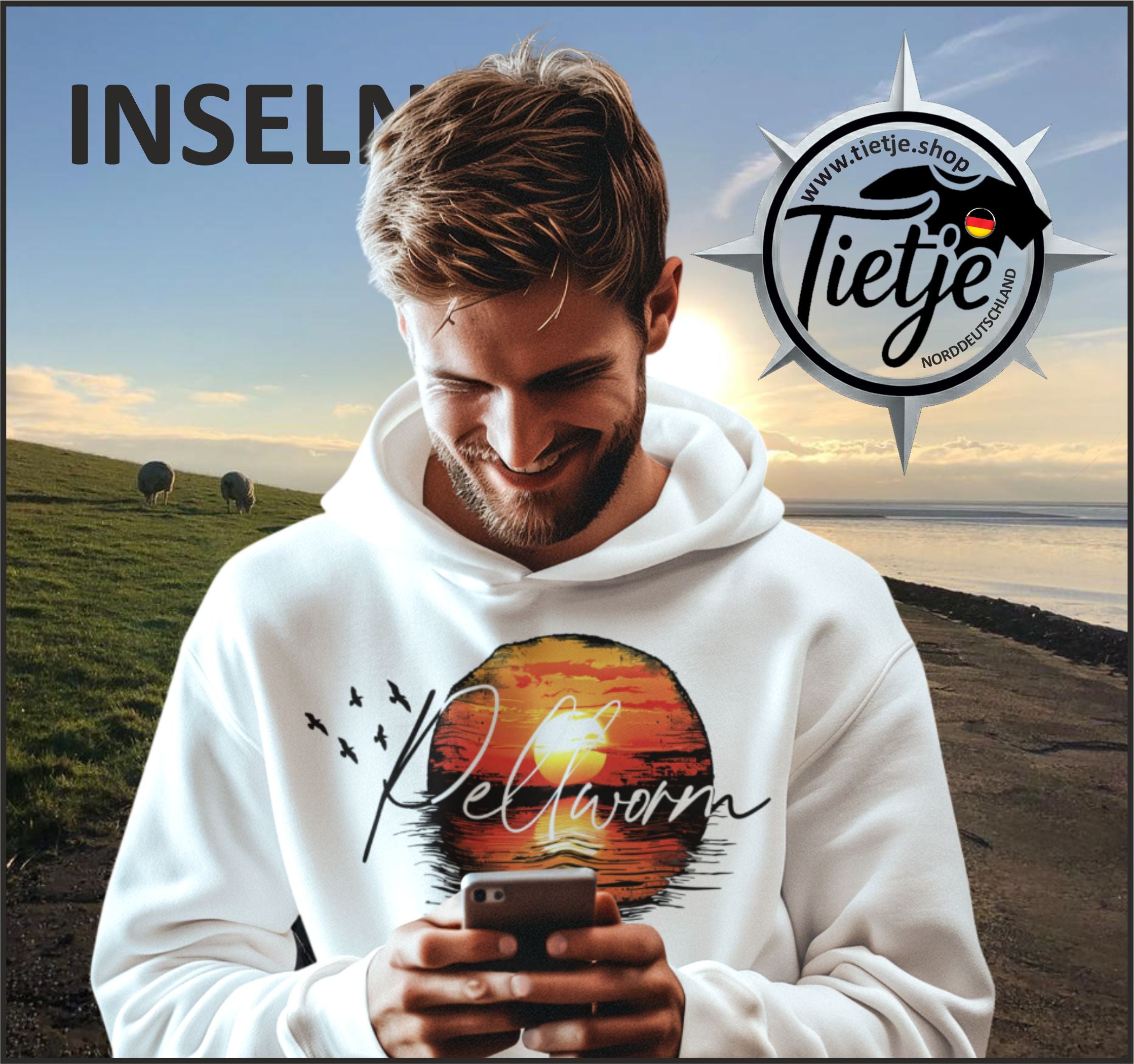 INSELN - PELLWORM  - Unisex Kapuzenpullover Hoodie
