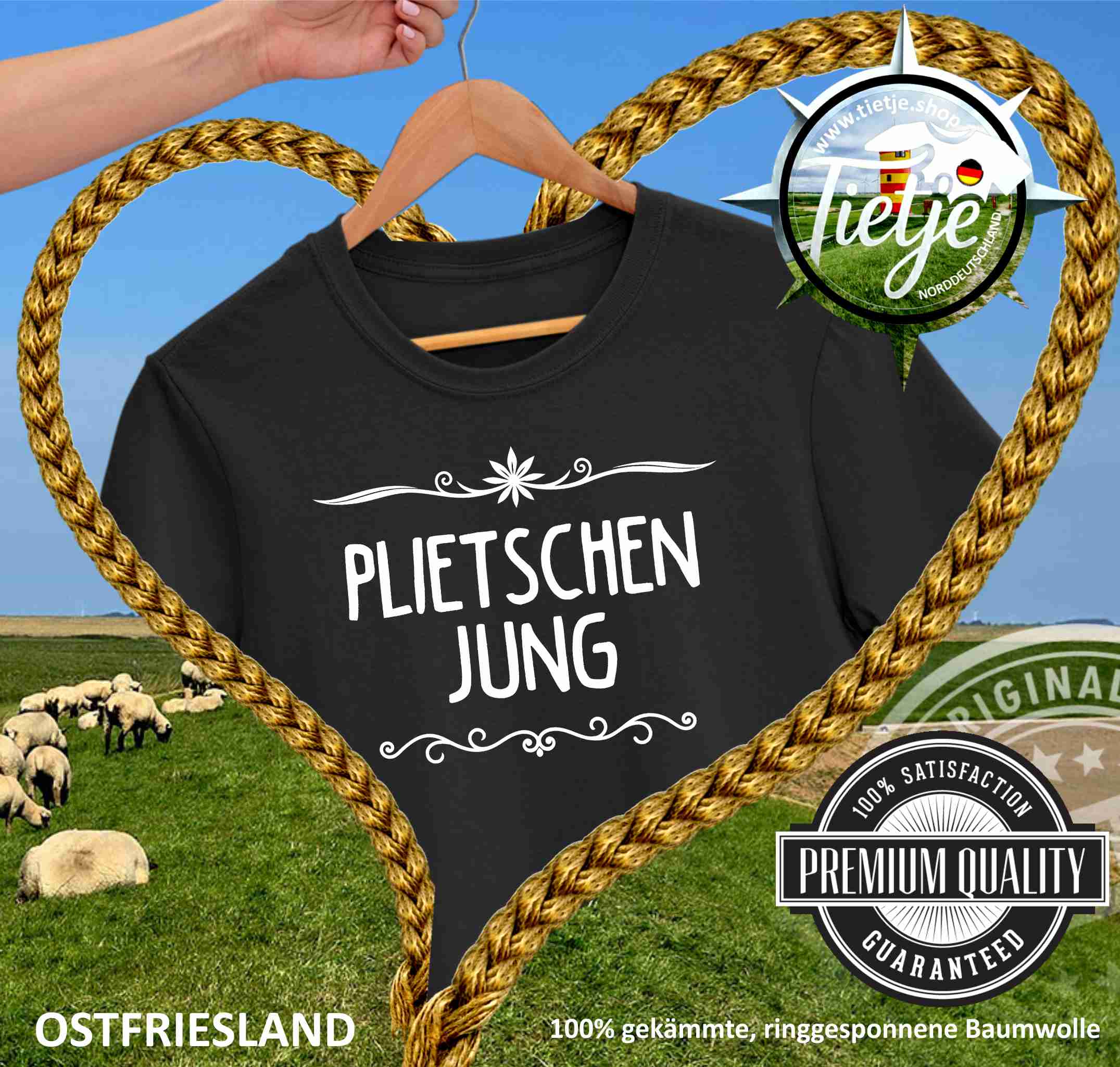 OSTFRIESLAND - MundART- Plietschen Jung  - Herren Shirt