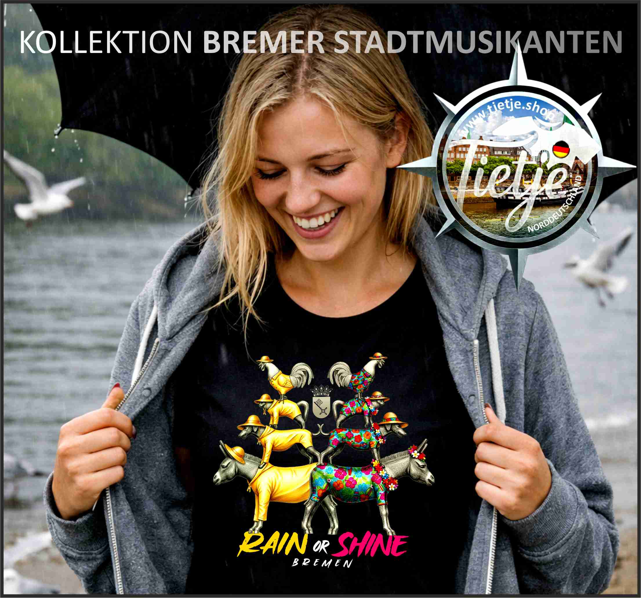 BREMEN - Stadtmusikanten - RAIN or SHINE  - Damen Premiumshirt