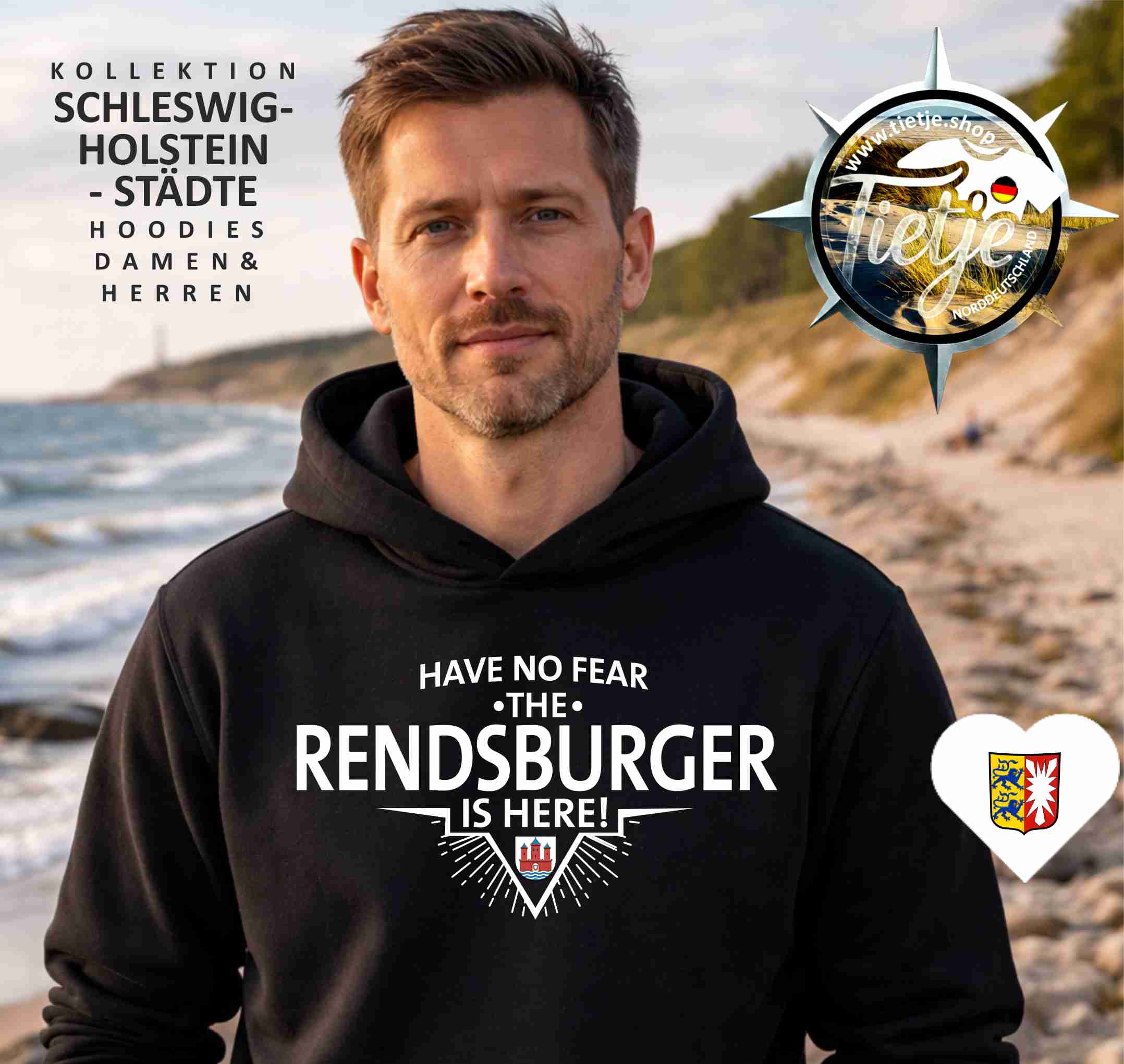 SCHLESWIG-HOLSTEIN - Städte - RENDSBURGER  - Unisex Kapuzenpullover Hoodie