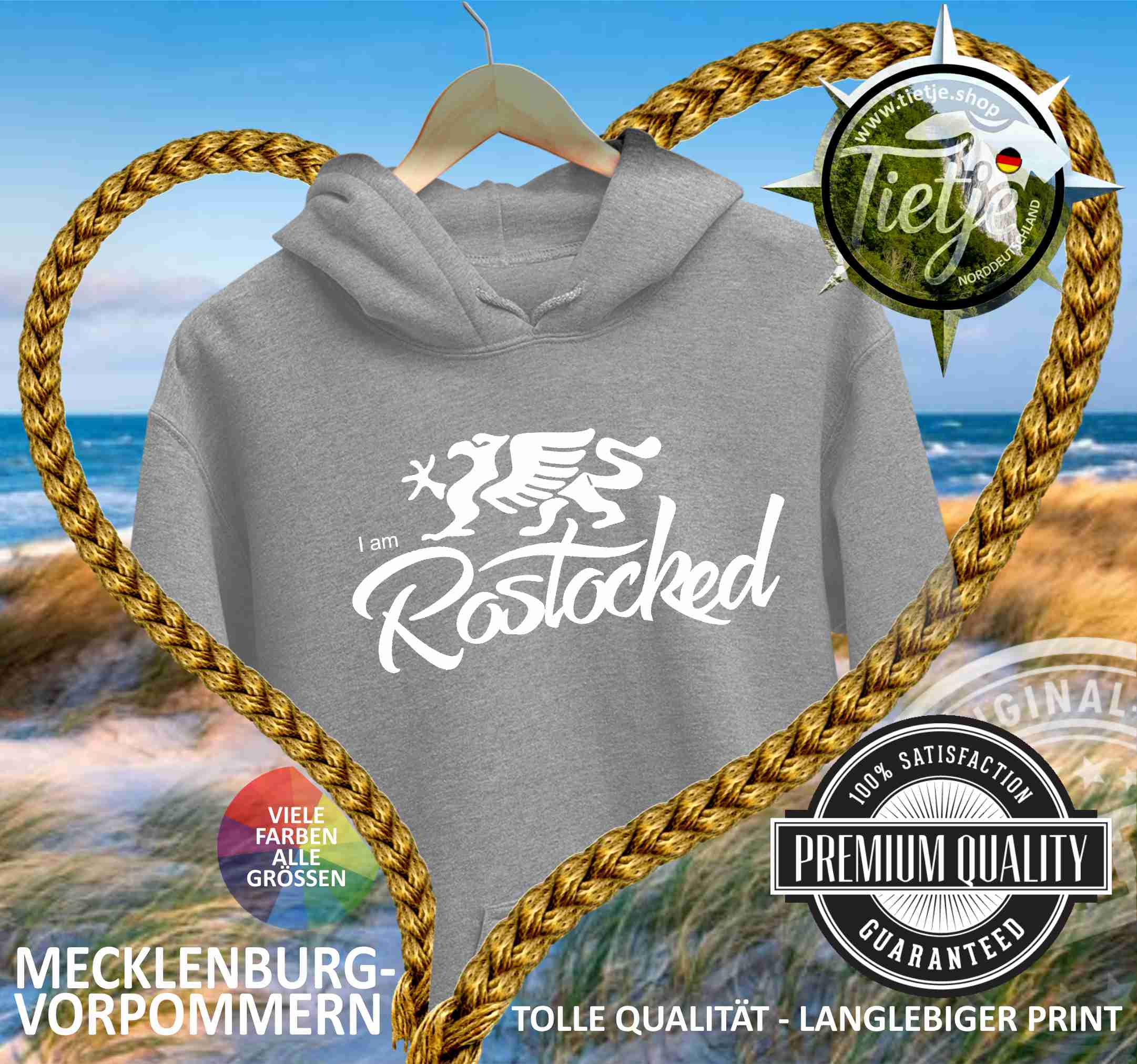MECKLENBURG-VORPOMMERN - Städte - ROSTOCKED  - Unisex Kapuzenpullover Hoodie