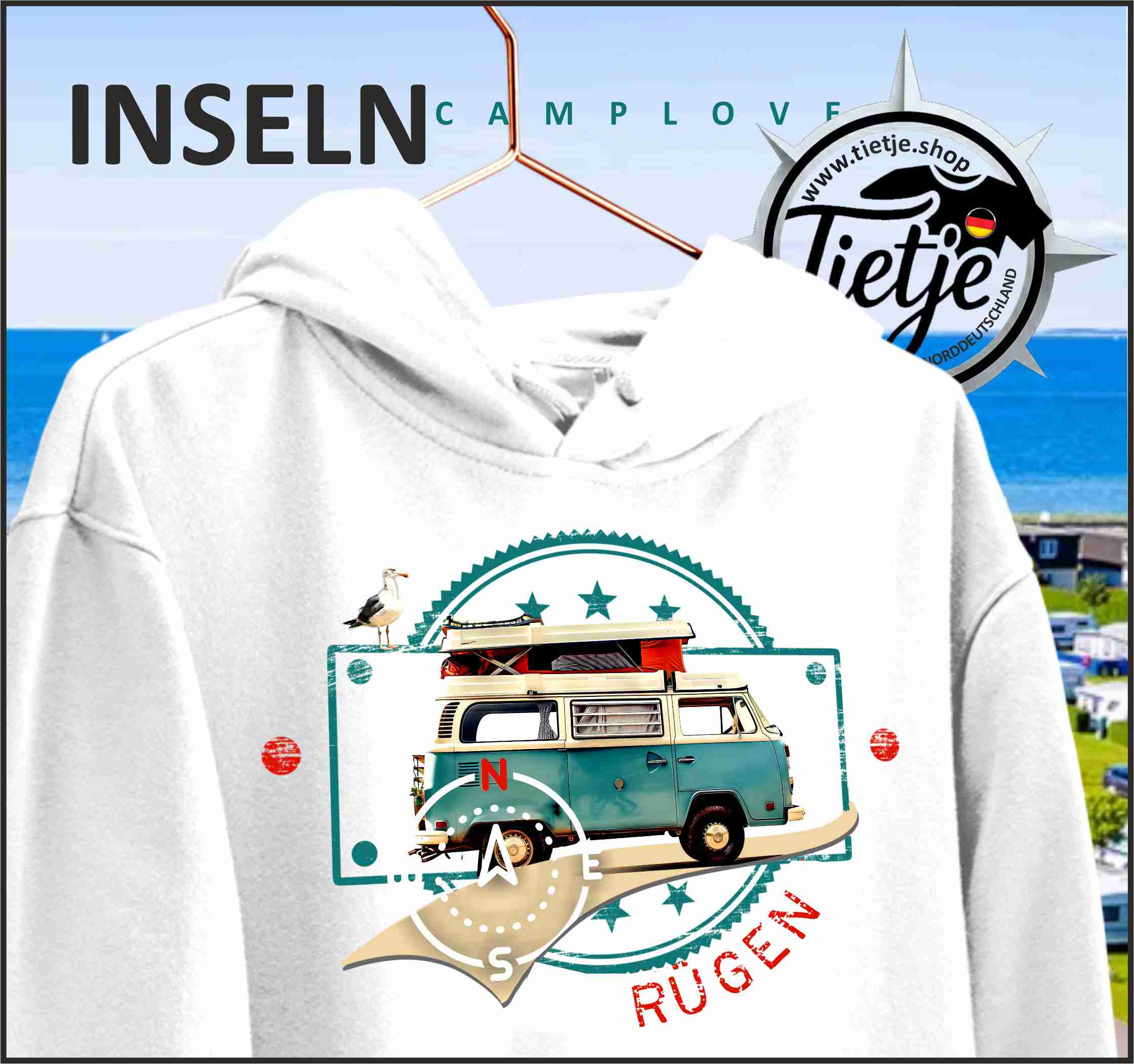 INSELN - RÜGEN - CAMPLOVE - Unisex Kapuzenpullover Hoodie