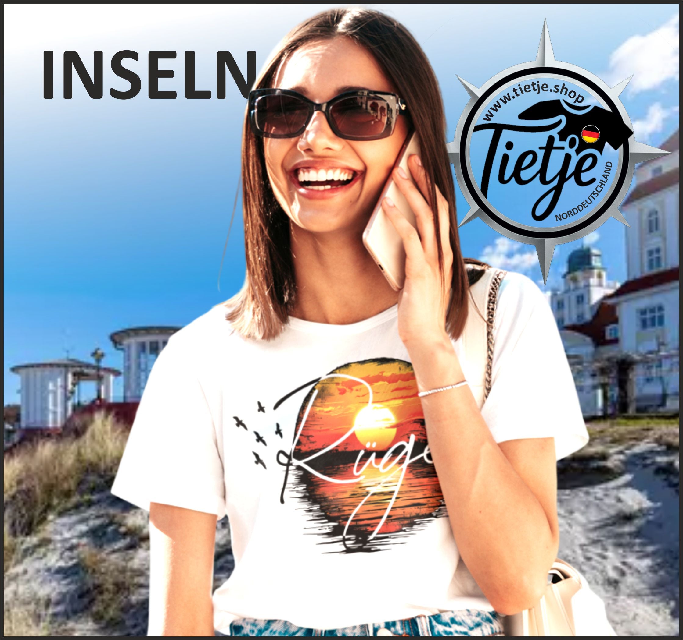 INSELN - RÜGEN  - Damen Premiumshirt