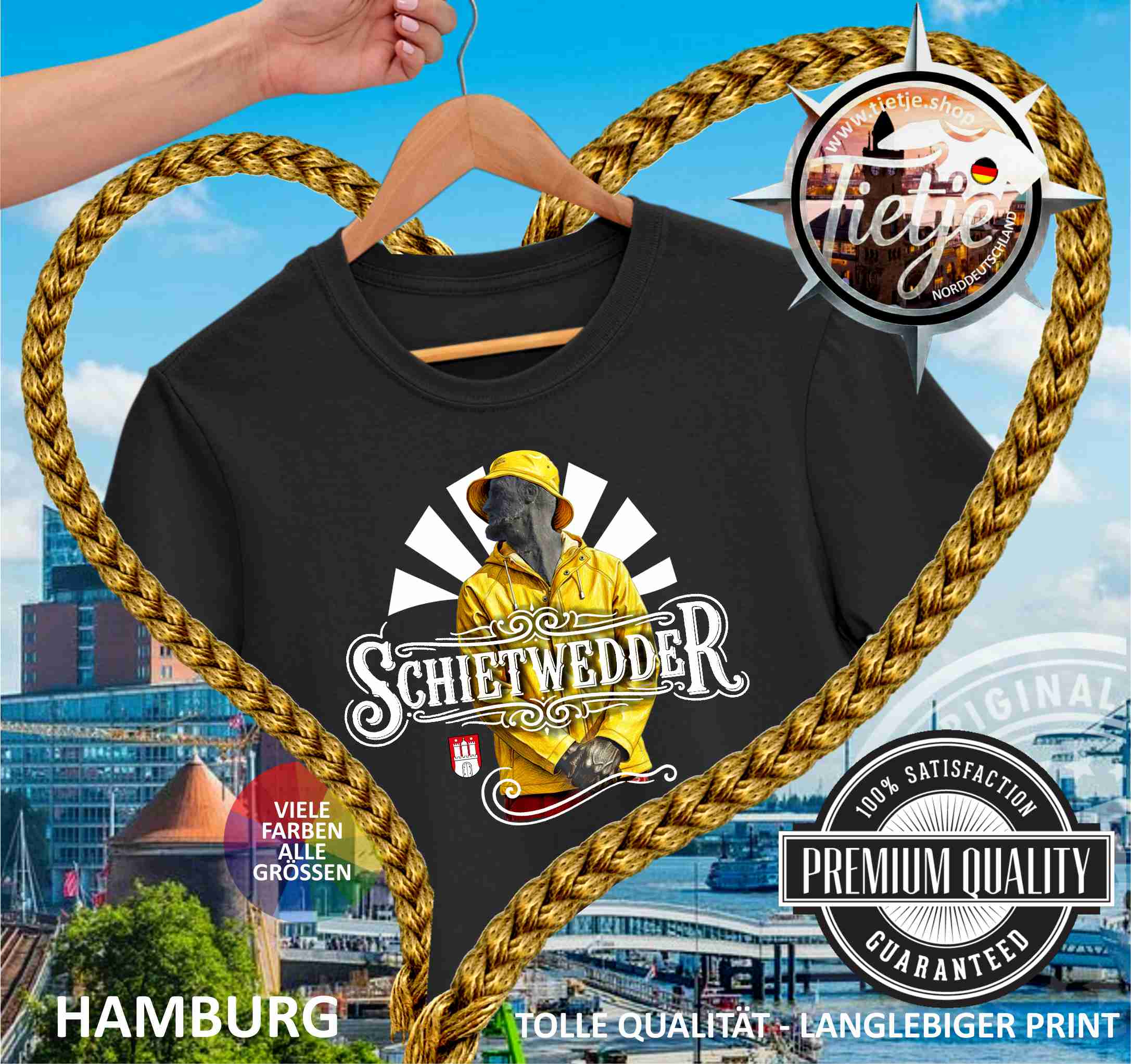 HAMBURG - SCHIETWEDDER  - Damen Premiumshirt
