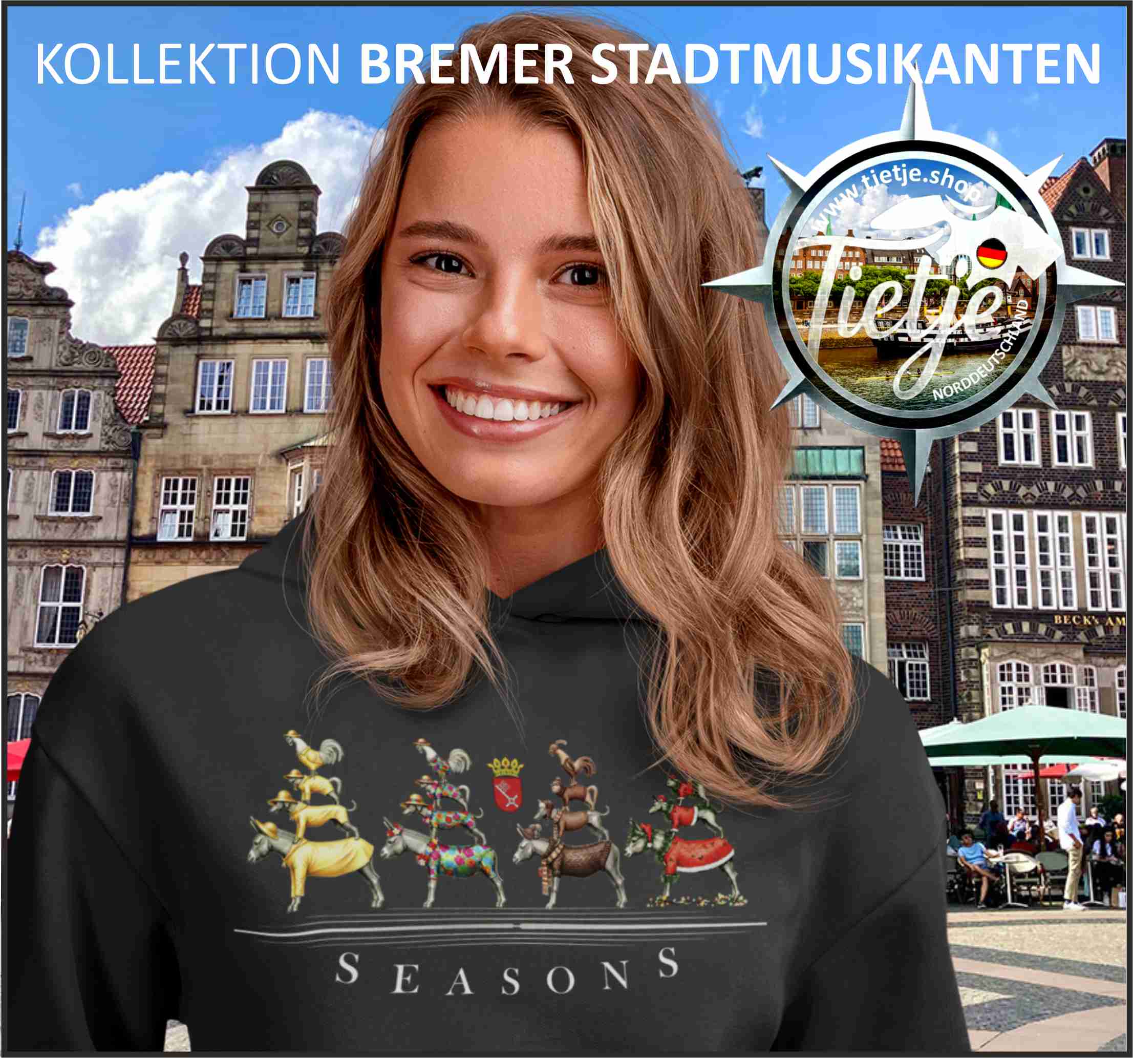 BREMEN - Stadtmusikanten - S E A S O N S  - Unisex Kapuzenpullover Hoodie