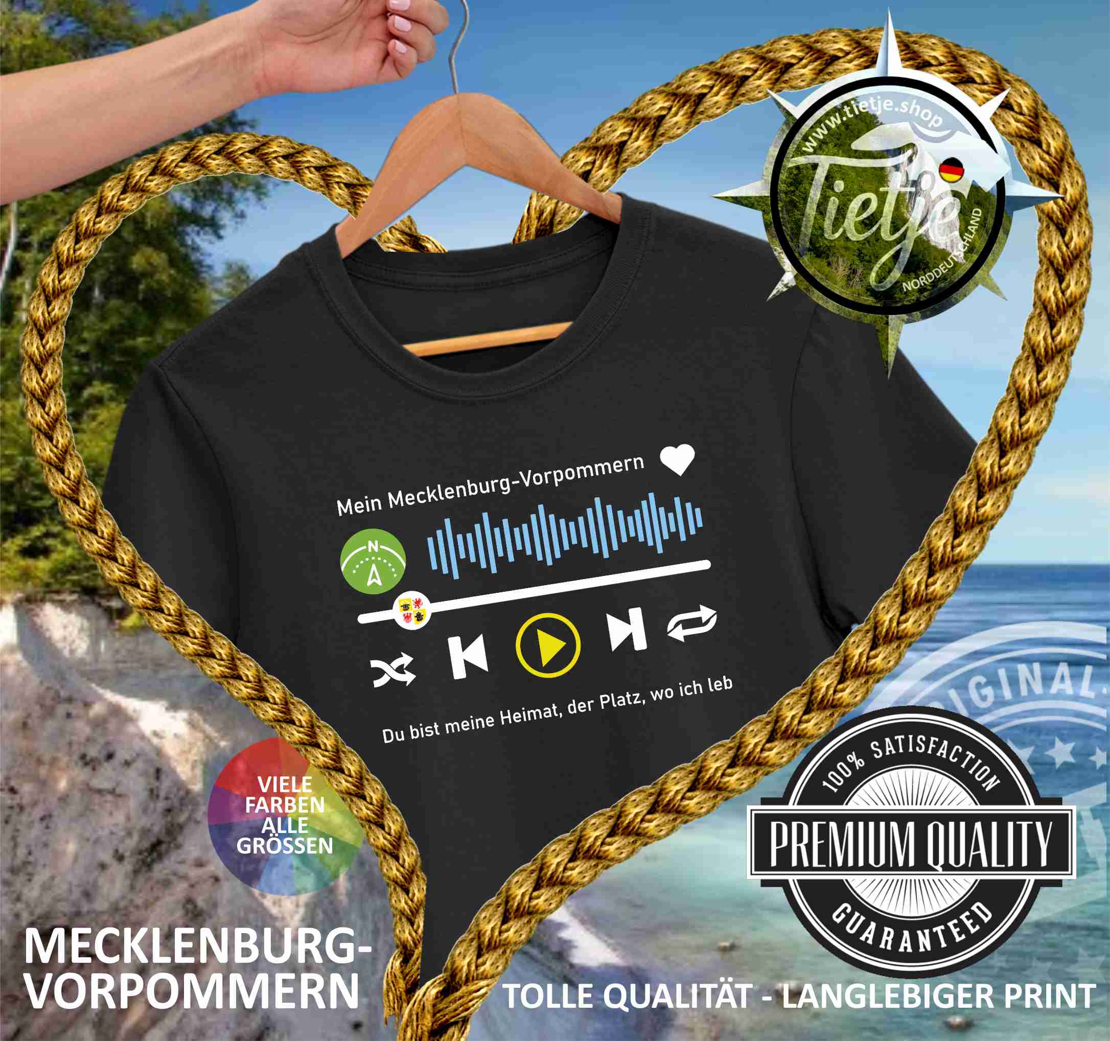 MECKLENBURG-VORPOMMERN - Spotify  - Herren Shirt