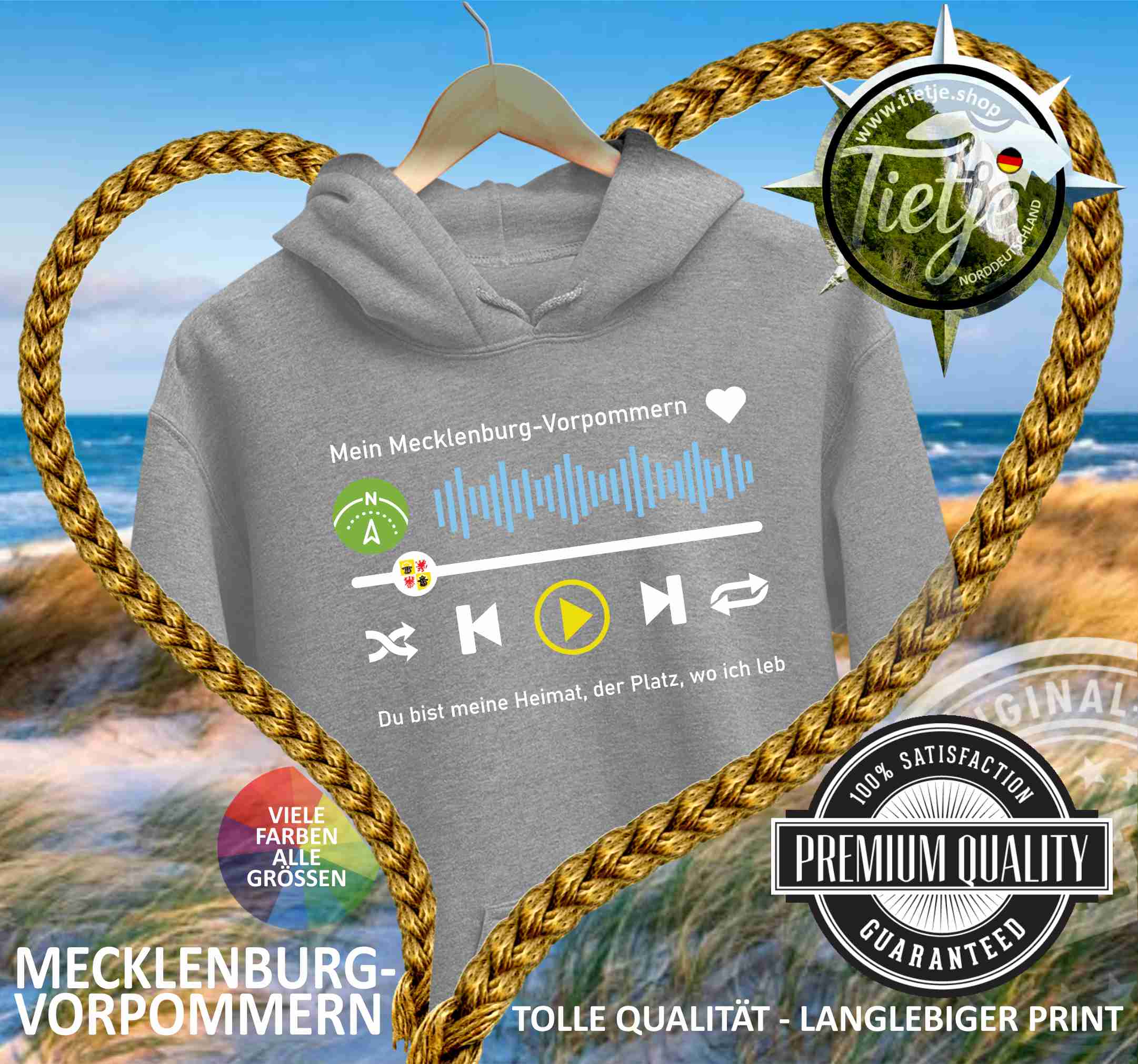 MECKLENBURG-VORPOMMERN - Spotify  - Unisex Kapuzenpullover Hoodie