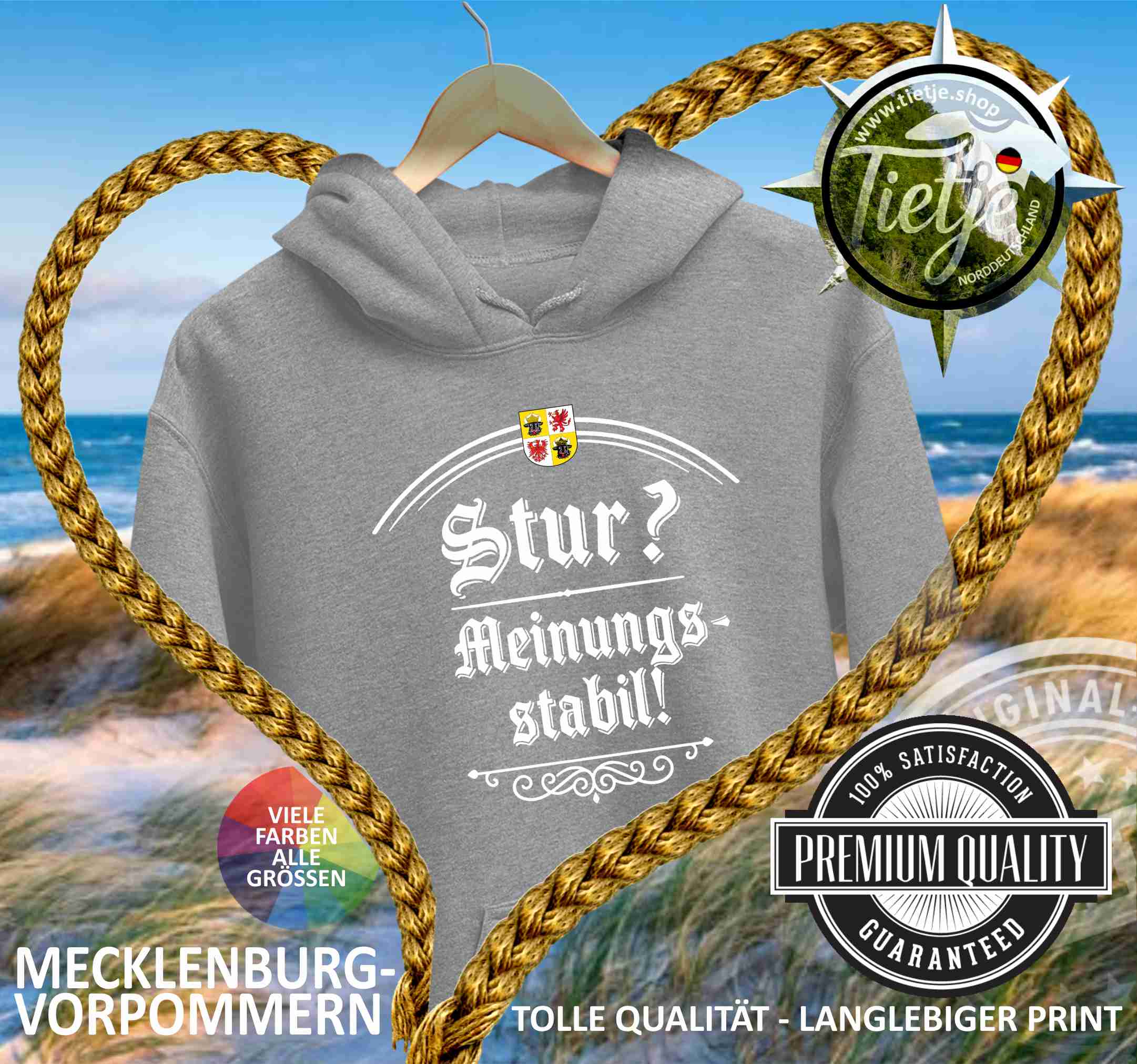 MECKLENBURG-VORPOMMERN - STUR? MEINUNGSSTABIL!  - Unisex Kapuzenpullover Hoodie