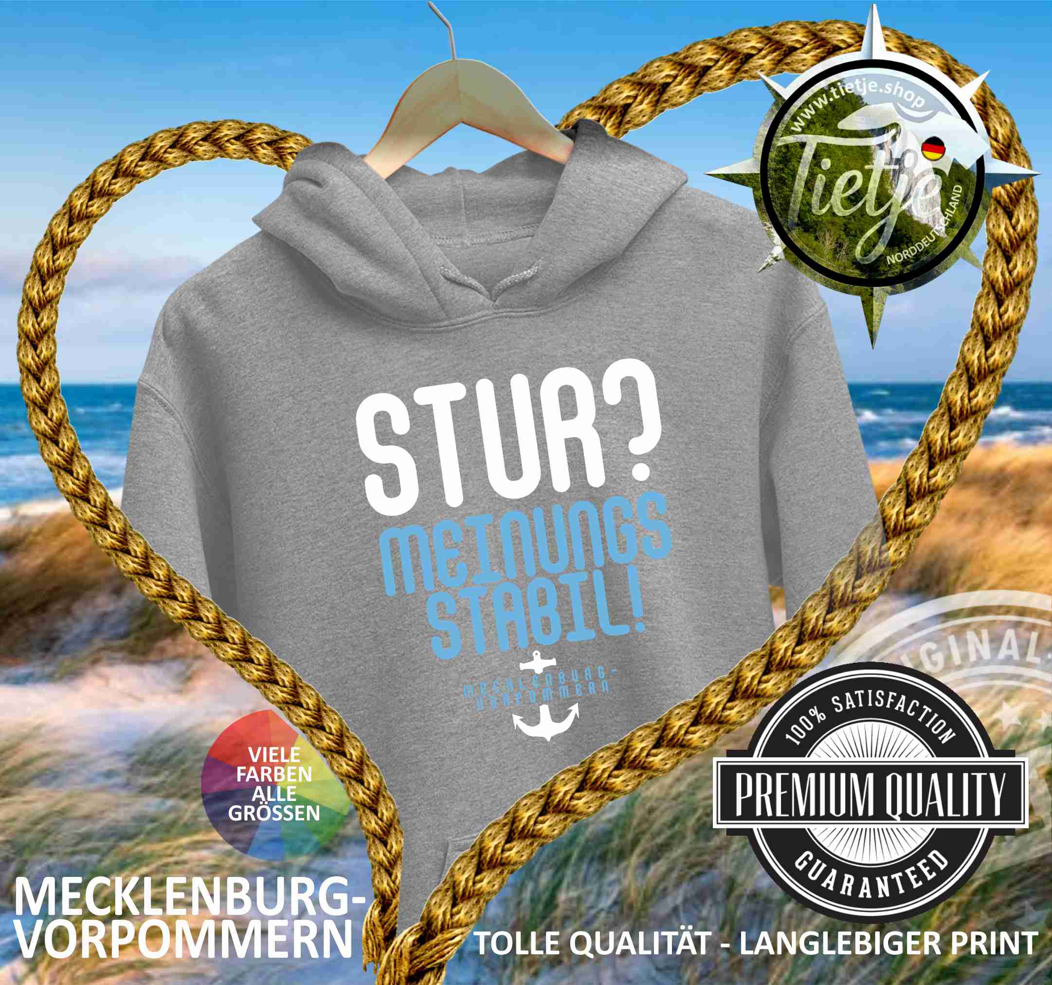 MECKLENBURG-VORPOMMERN - STUR? MEINUNGSSTABIL!  - Unisex Kapuzenpullover Hoodie